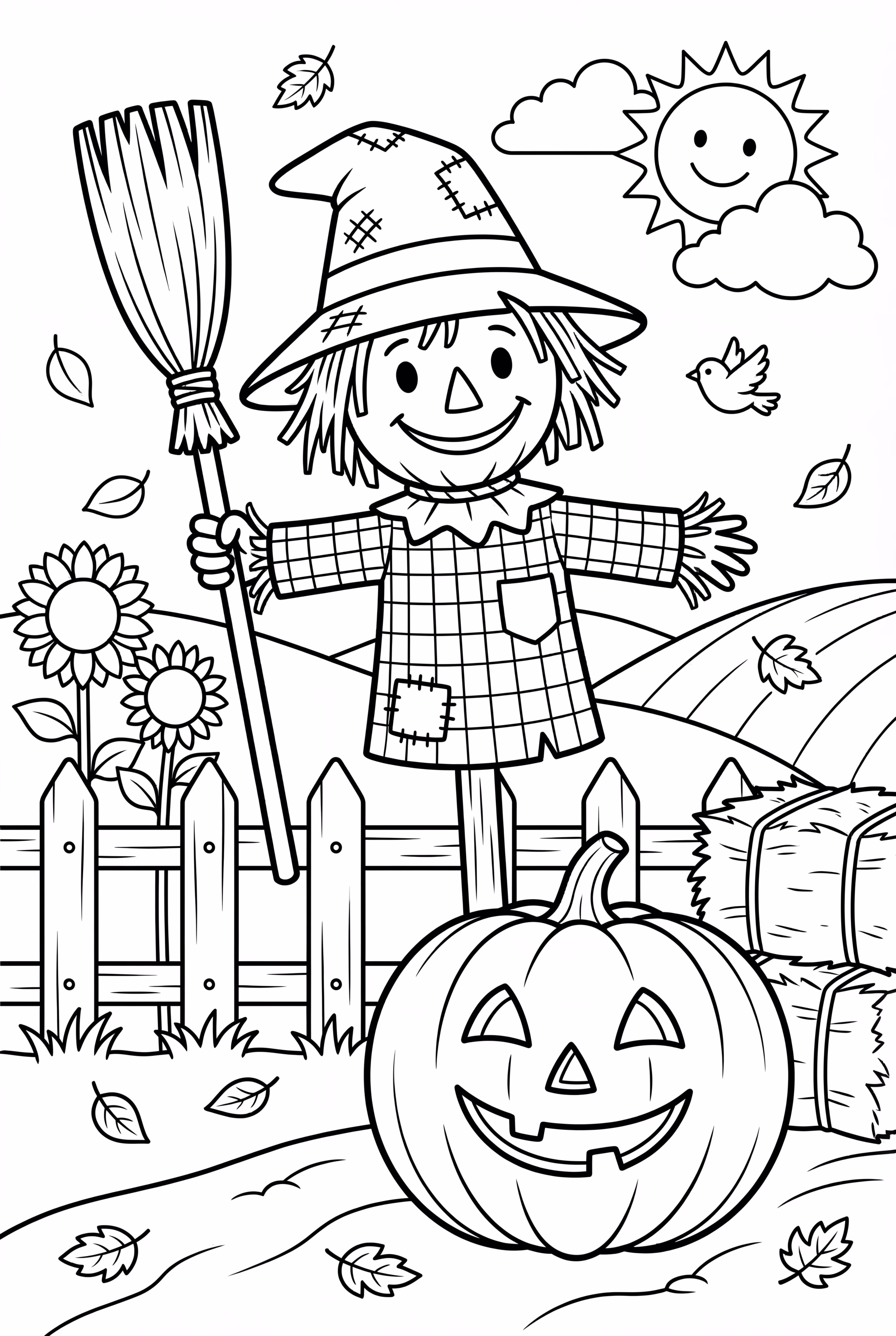 Pumpkin With Scarecrow Companion