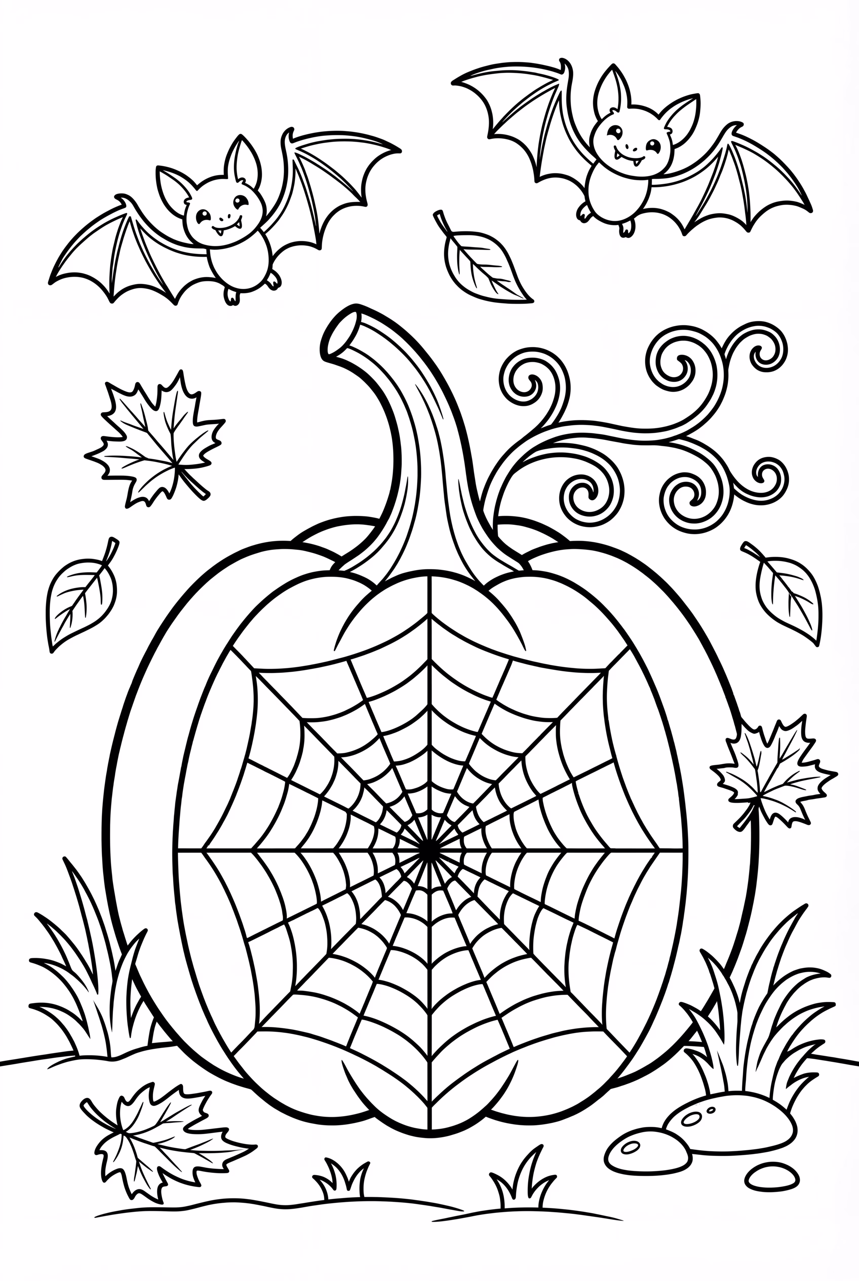 Pumpkin With Spiderweb Designs