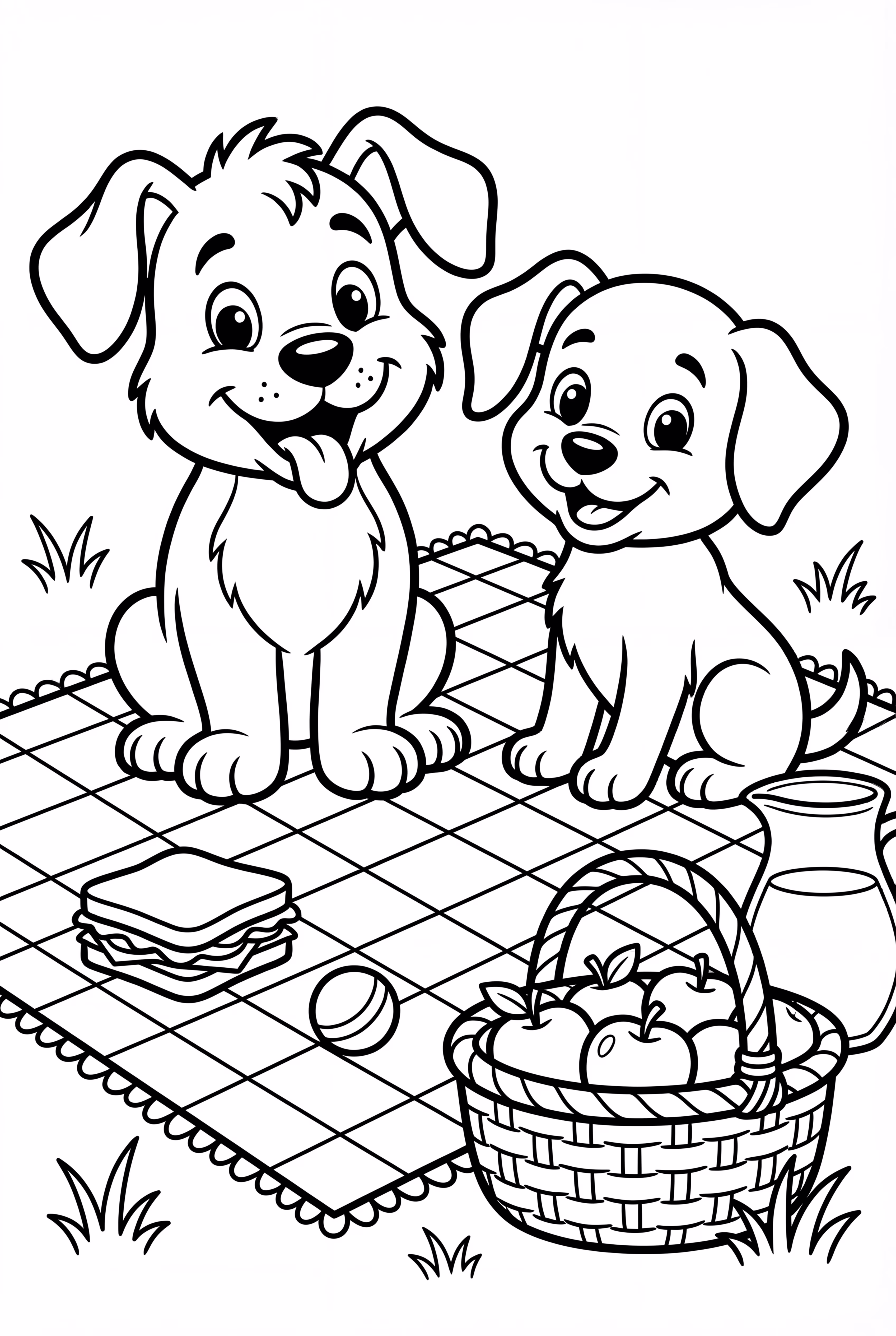 Puppy and Child on a Picnic