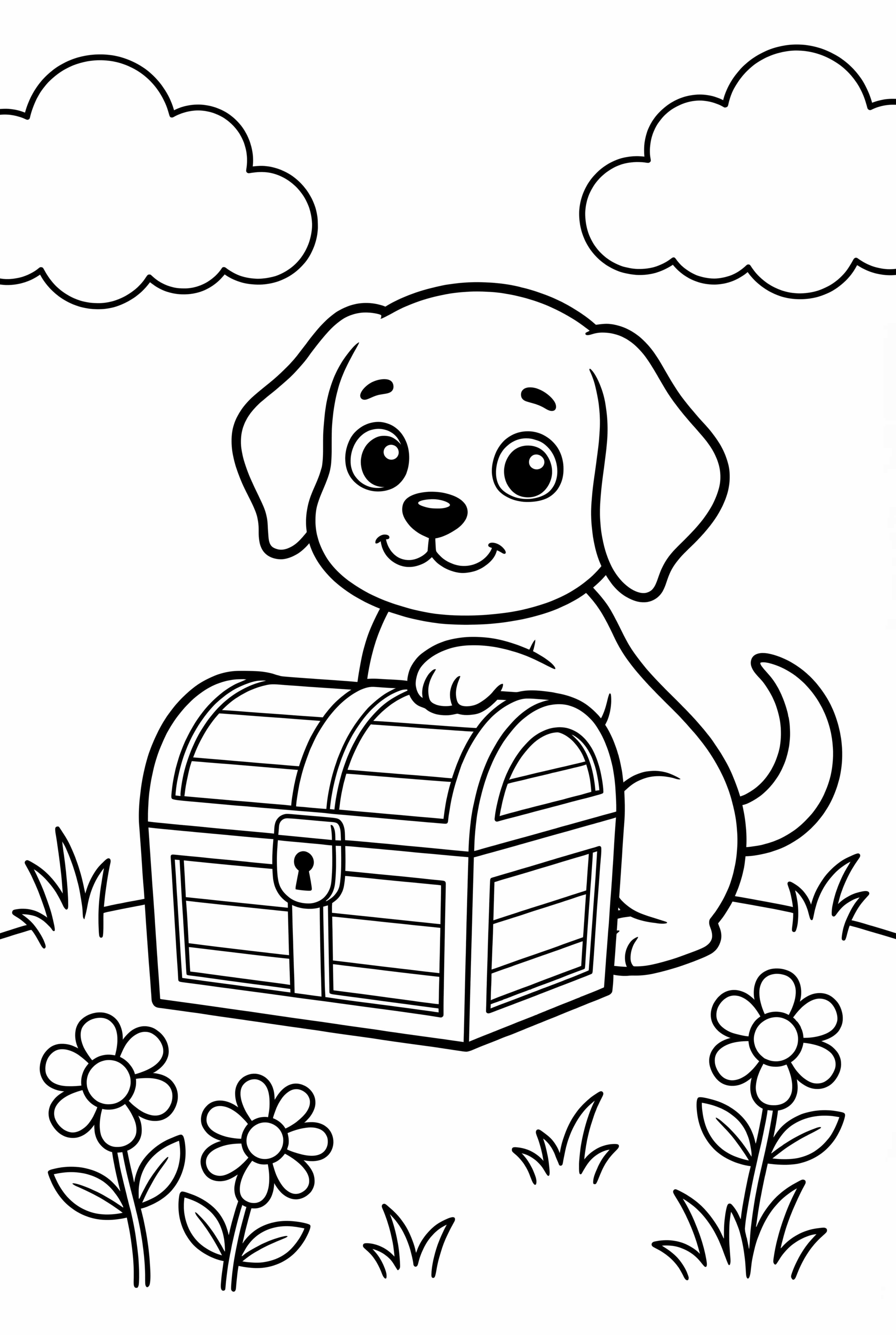 Puppy Guarding A Bone Treasure