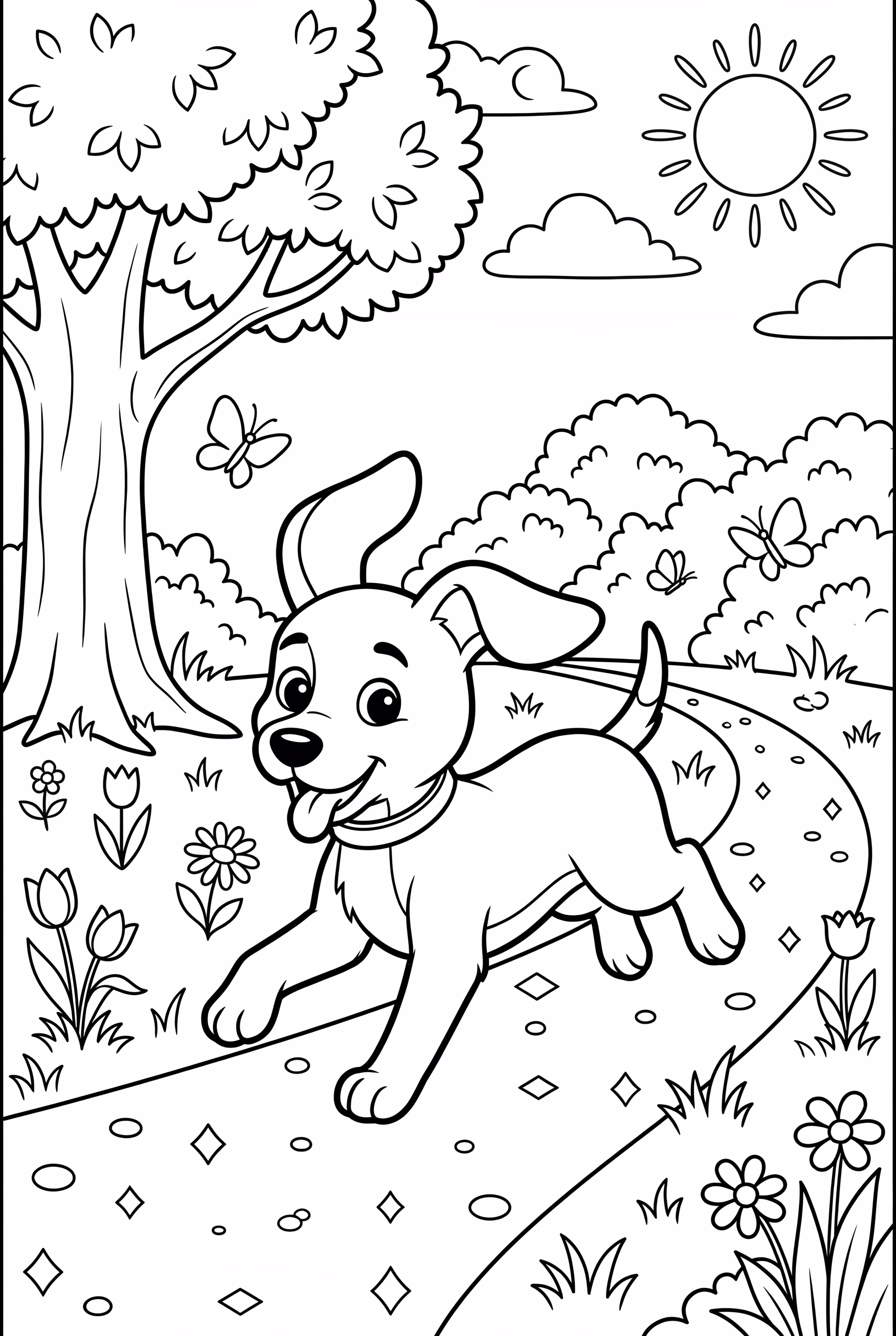 Puppy Running Through a Park