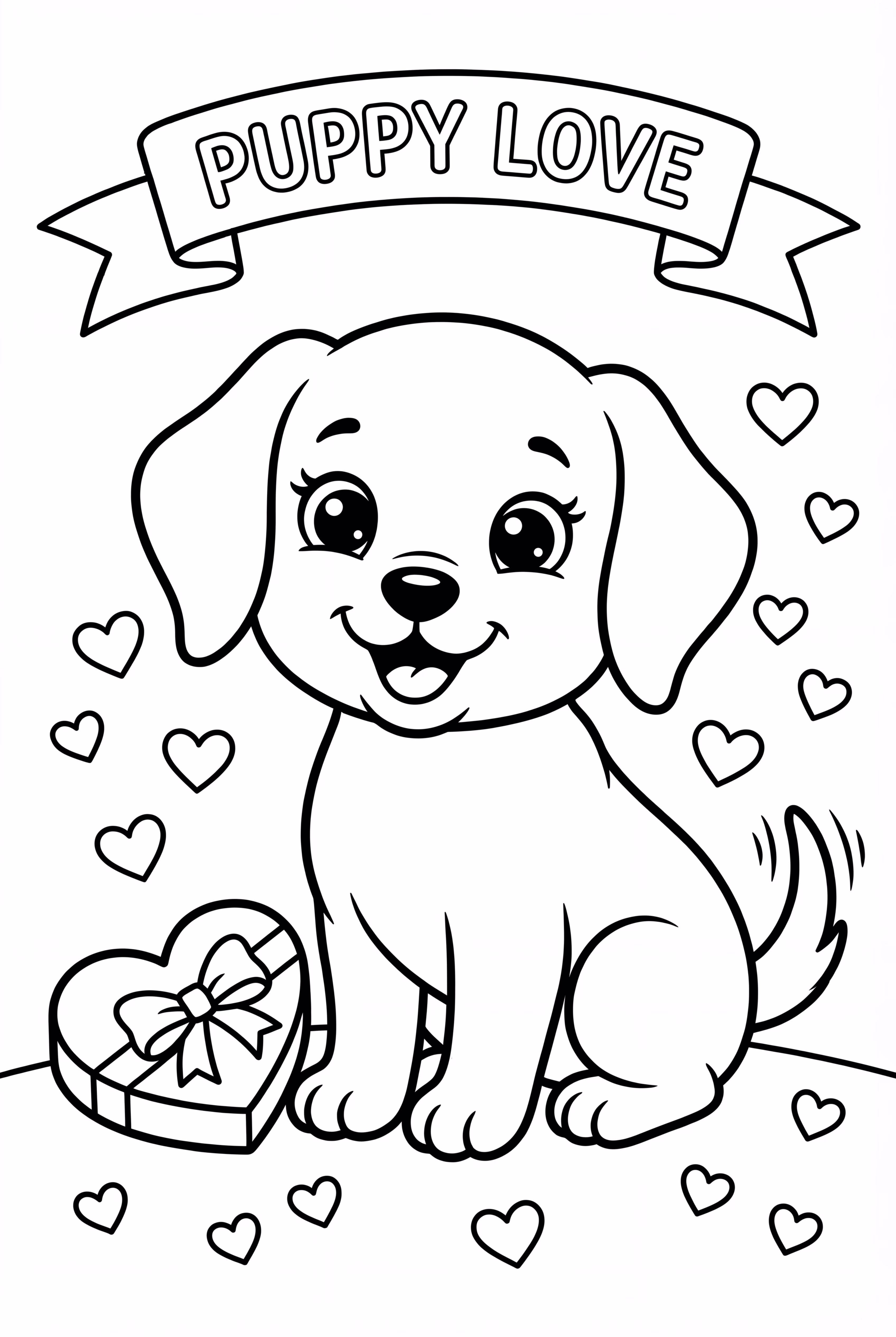 강아지 발렌타인 데이 초콜릿 박스 '행복한 발렌타인 데이'