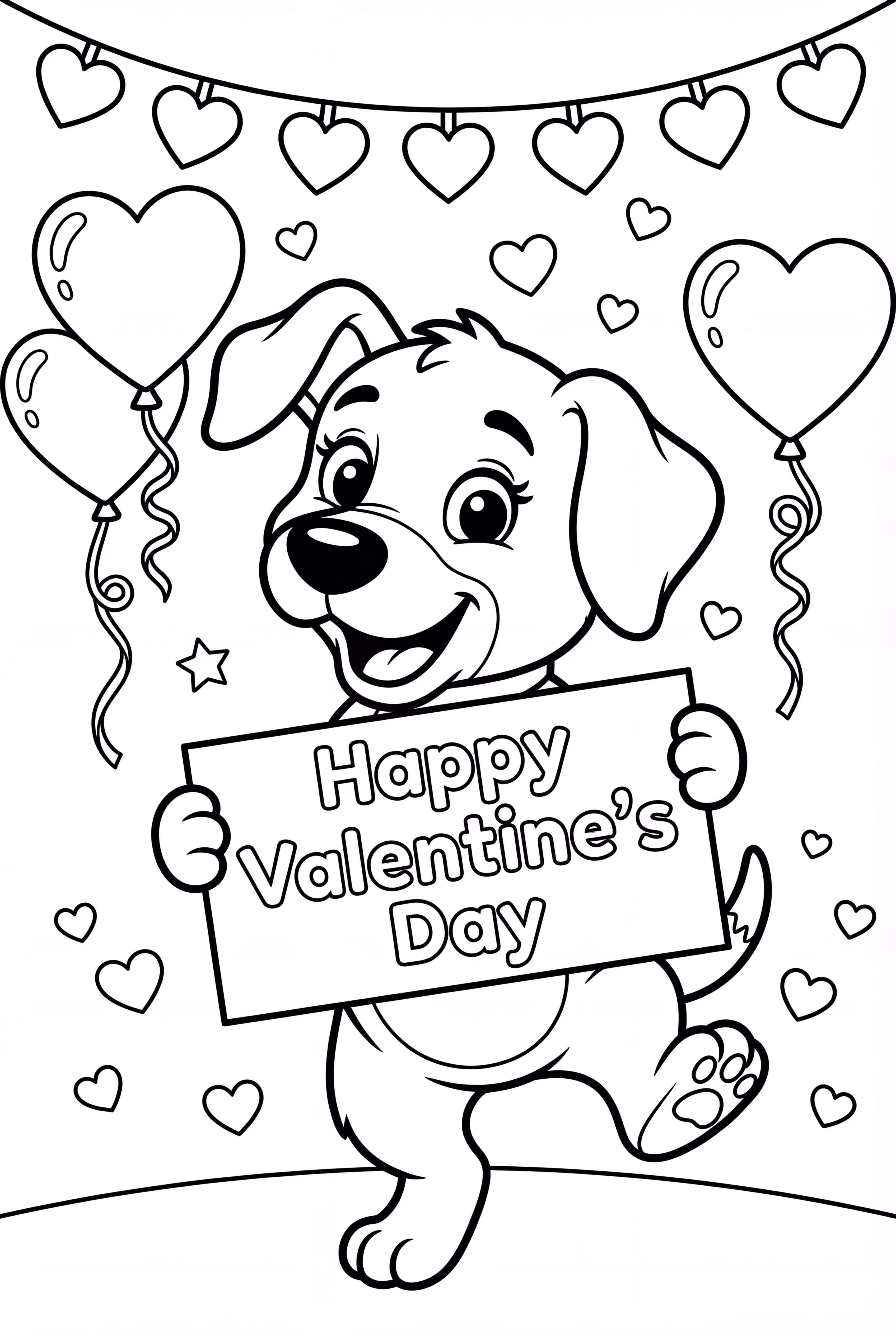 Puppy Valentines Day Dance 'Happy Valentine's Day'