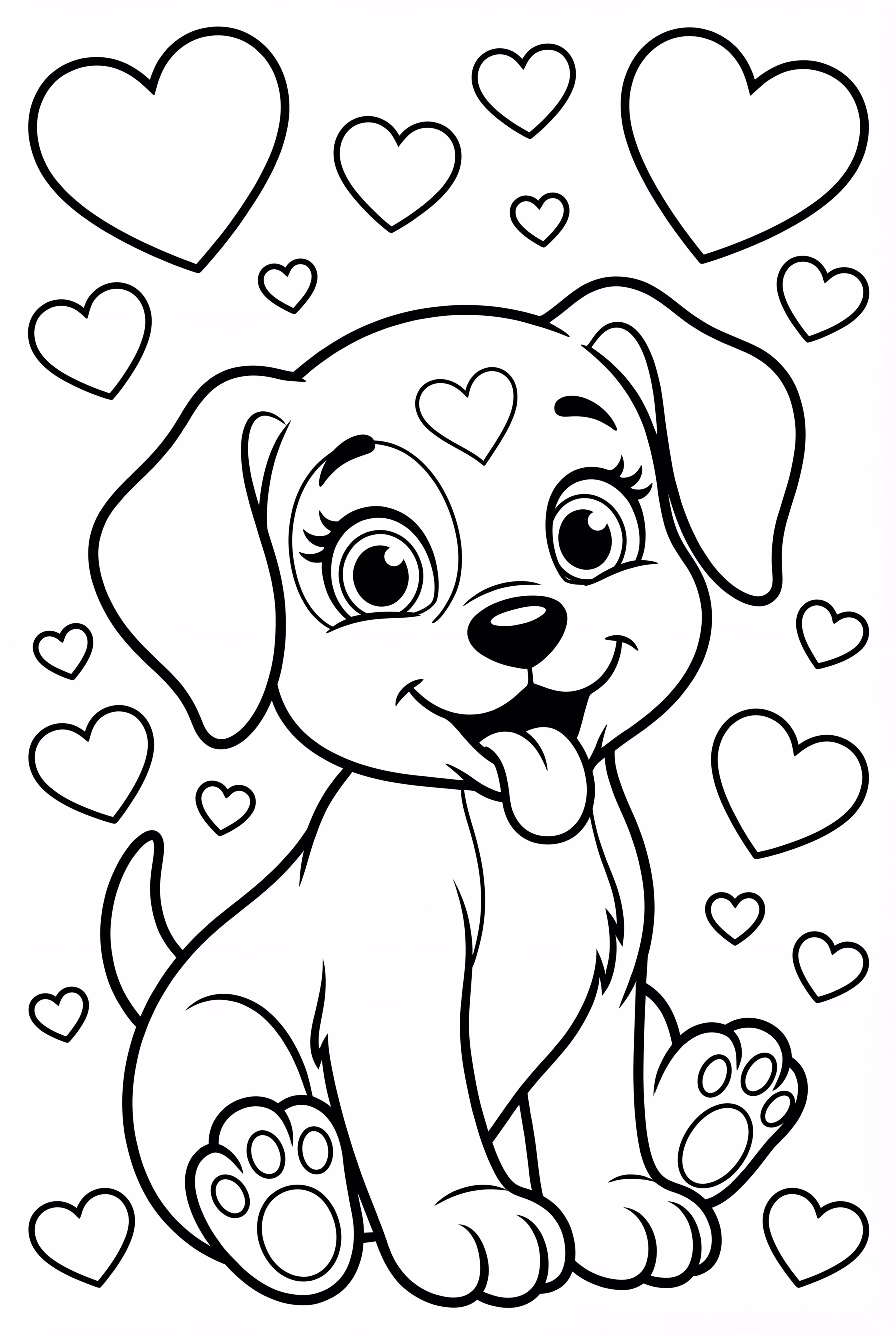 Puppy Valentines Day Hearts 'Happy Valentine's Day'