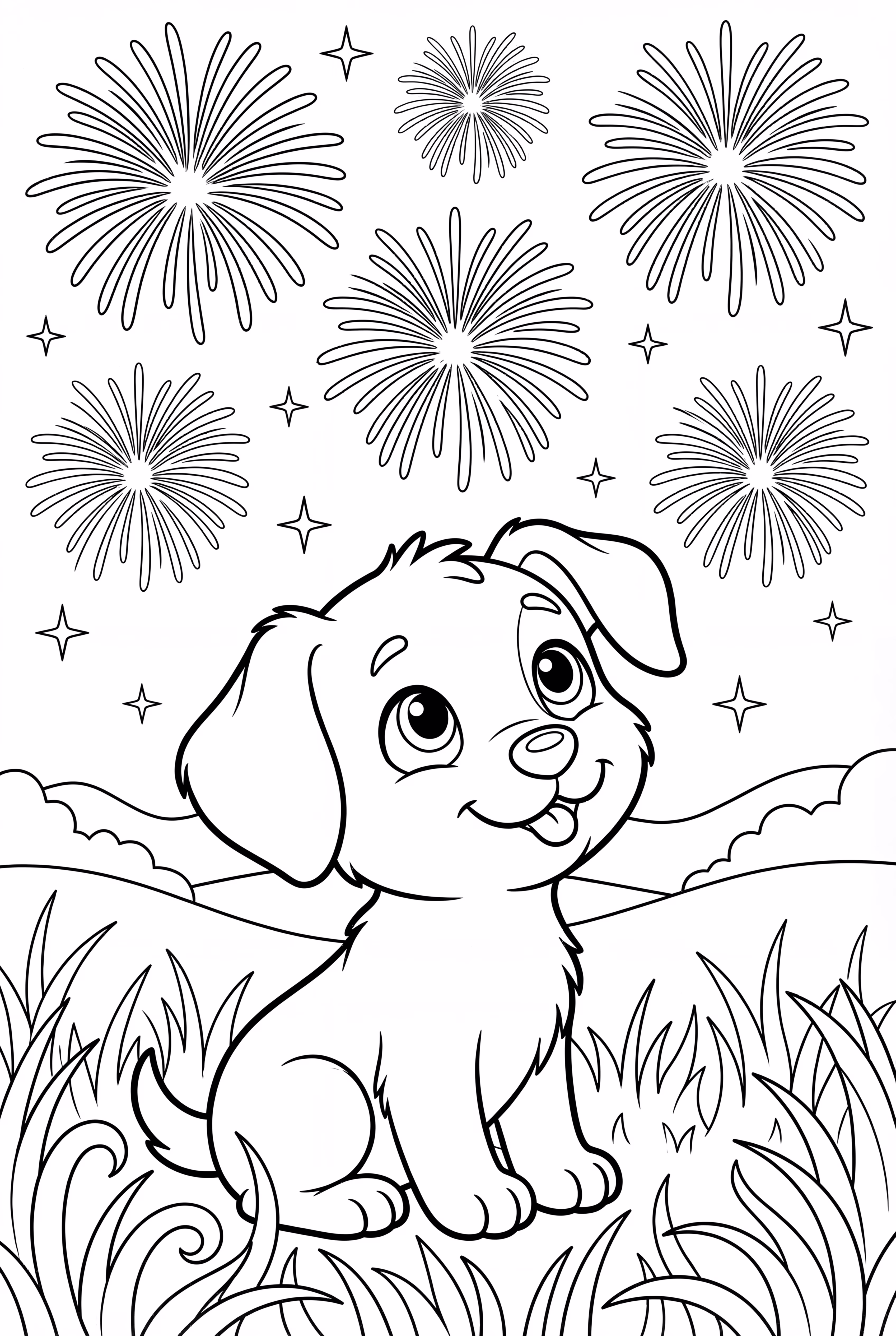 Puppy Watching Fireworks