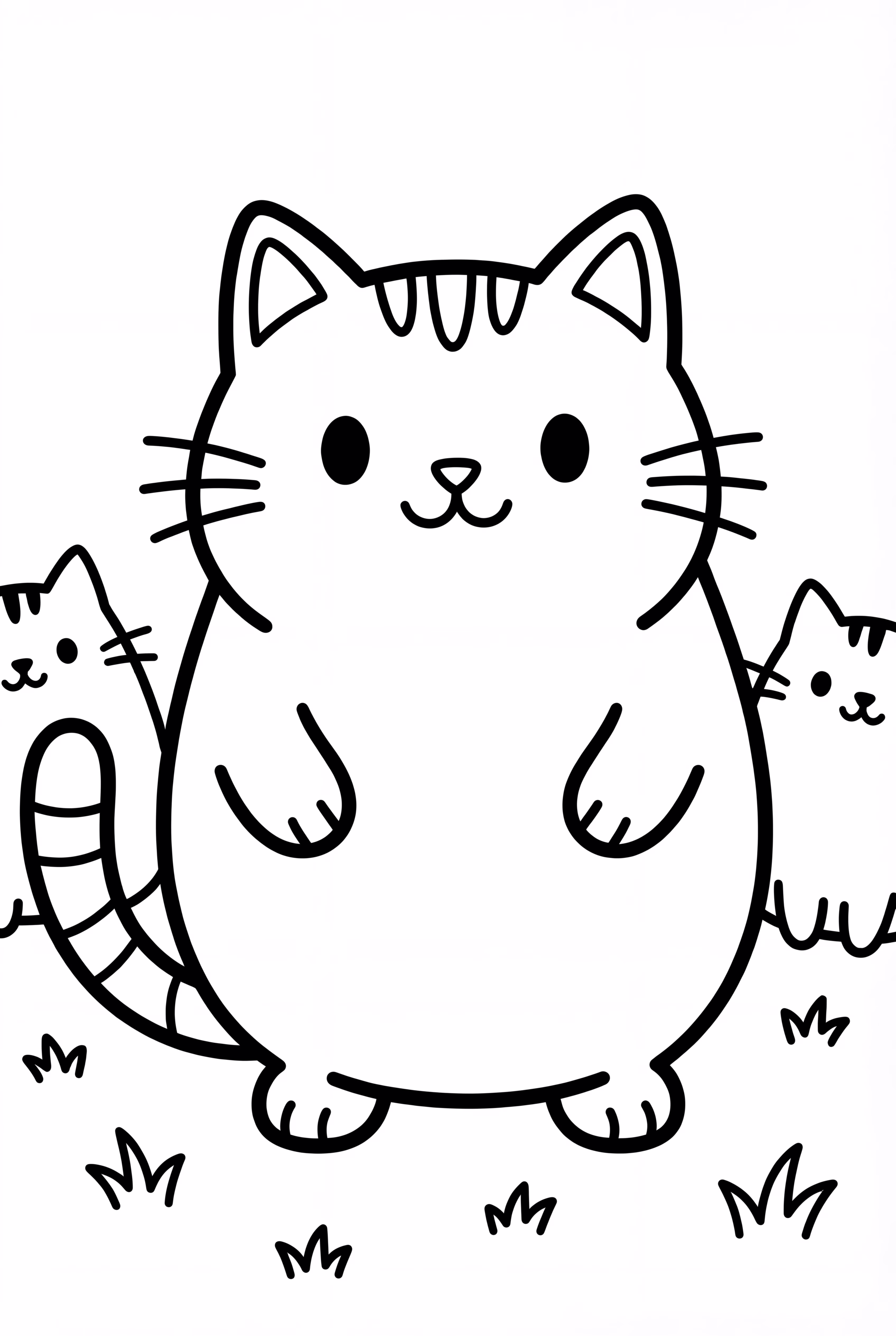 Pusheen portant un plateau de sushi