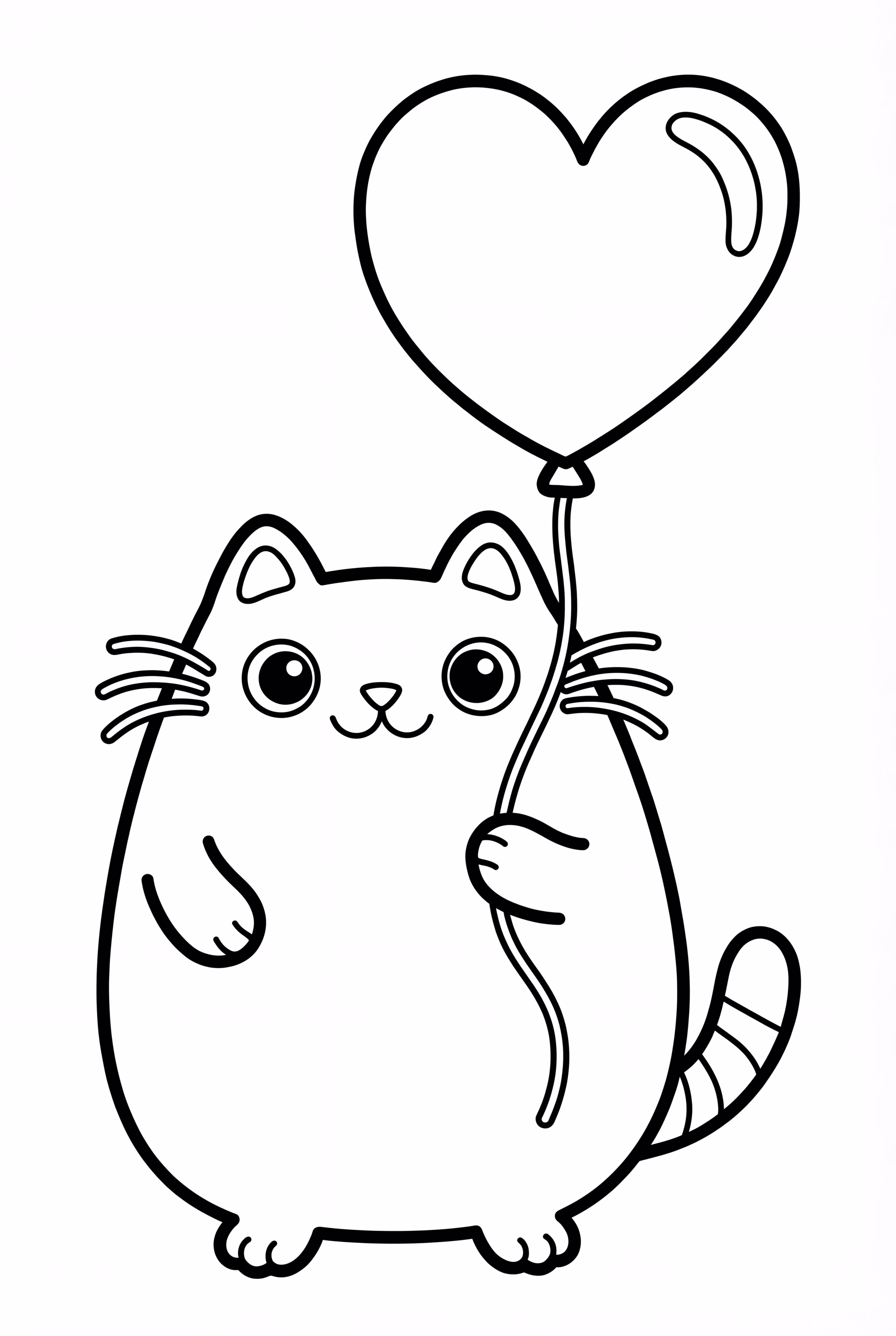 Pusheen mit Herzballon