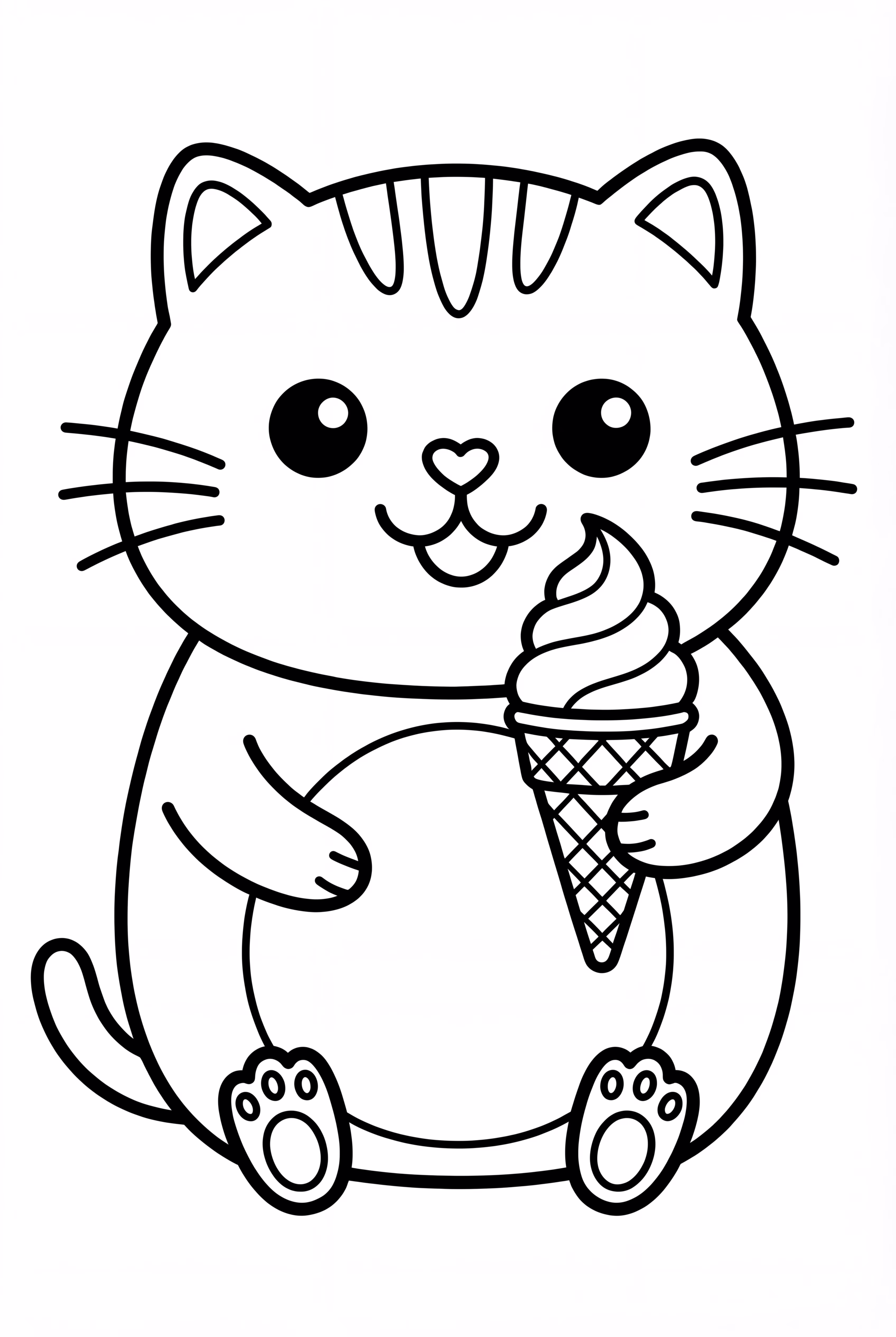 Pusheen Tenant un Cornet de Glace