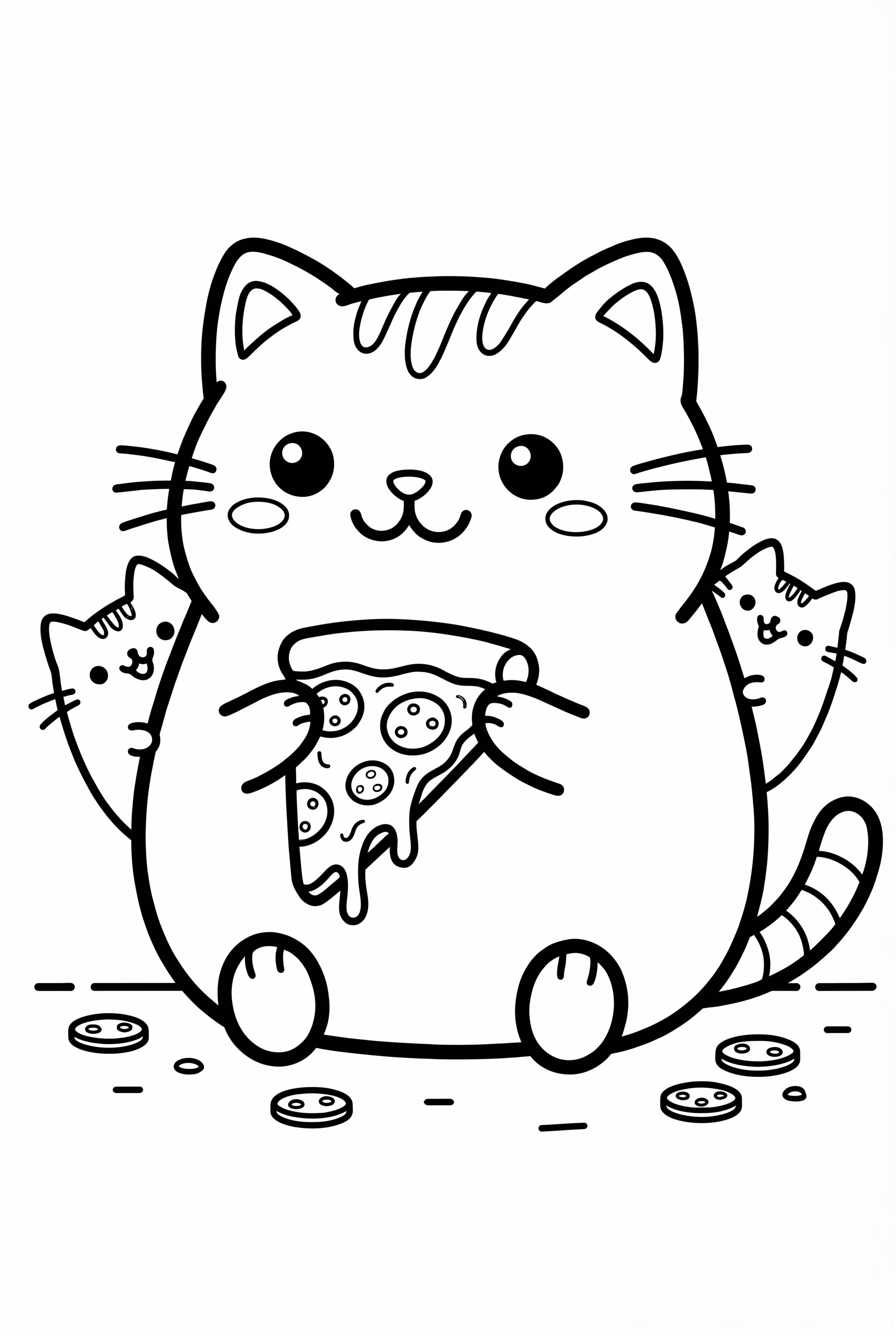 Pusheen Com Fatia de Pizza