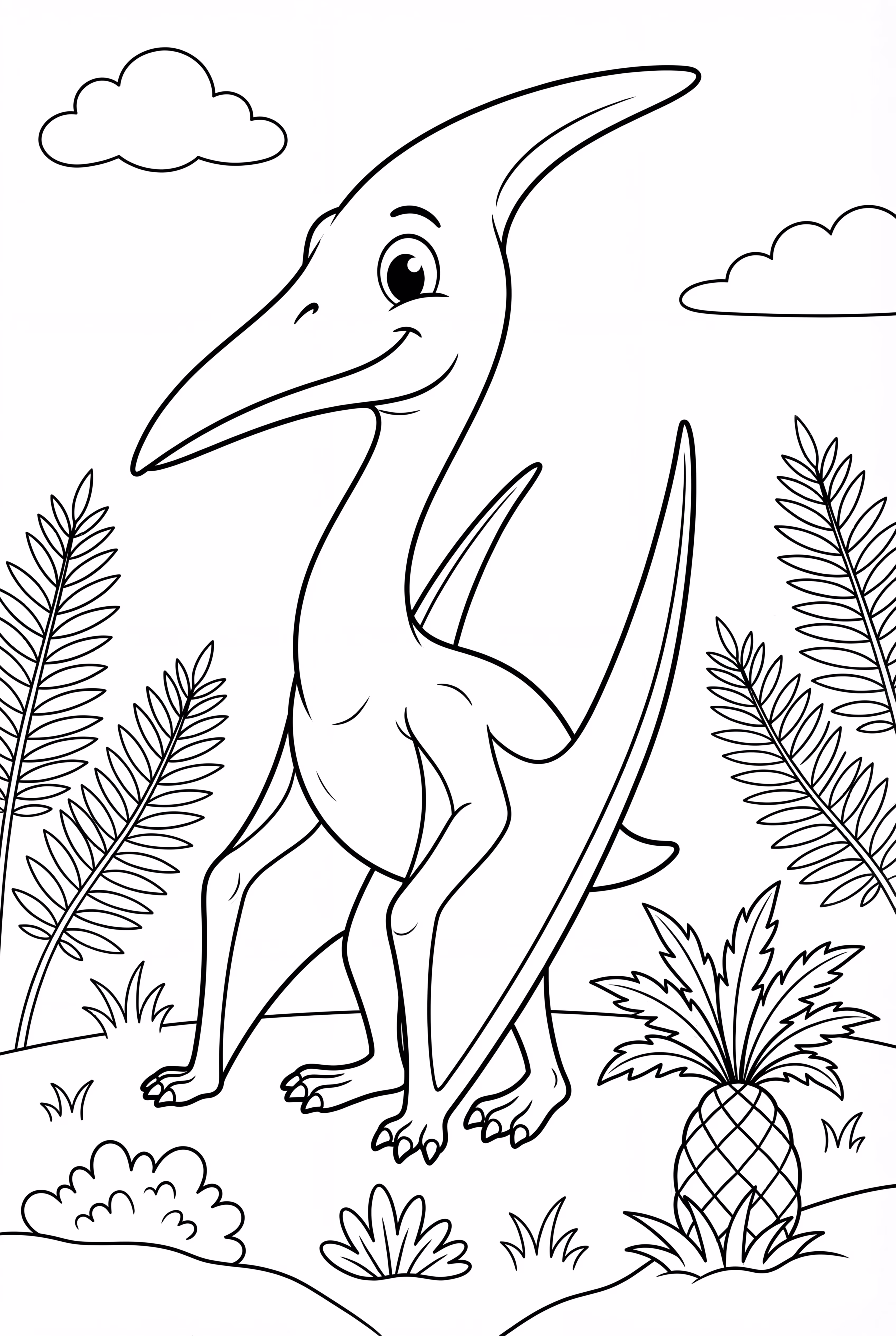 Quetzalcoatlus Among Ferns And Cycads
