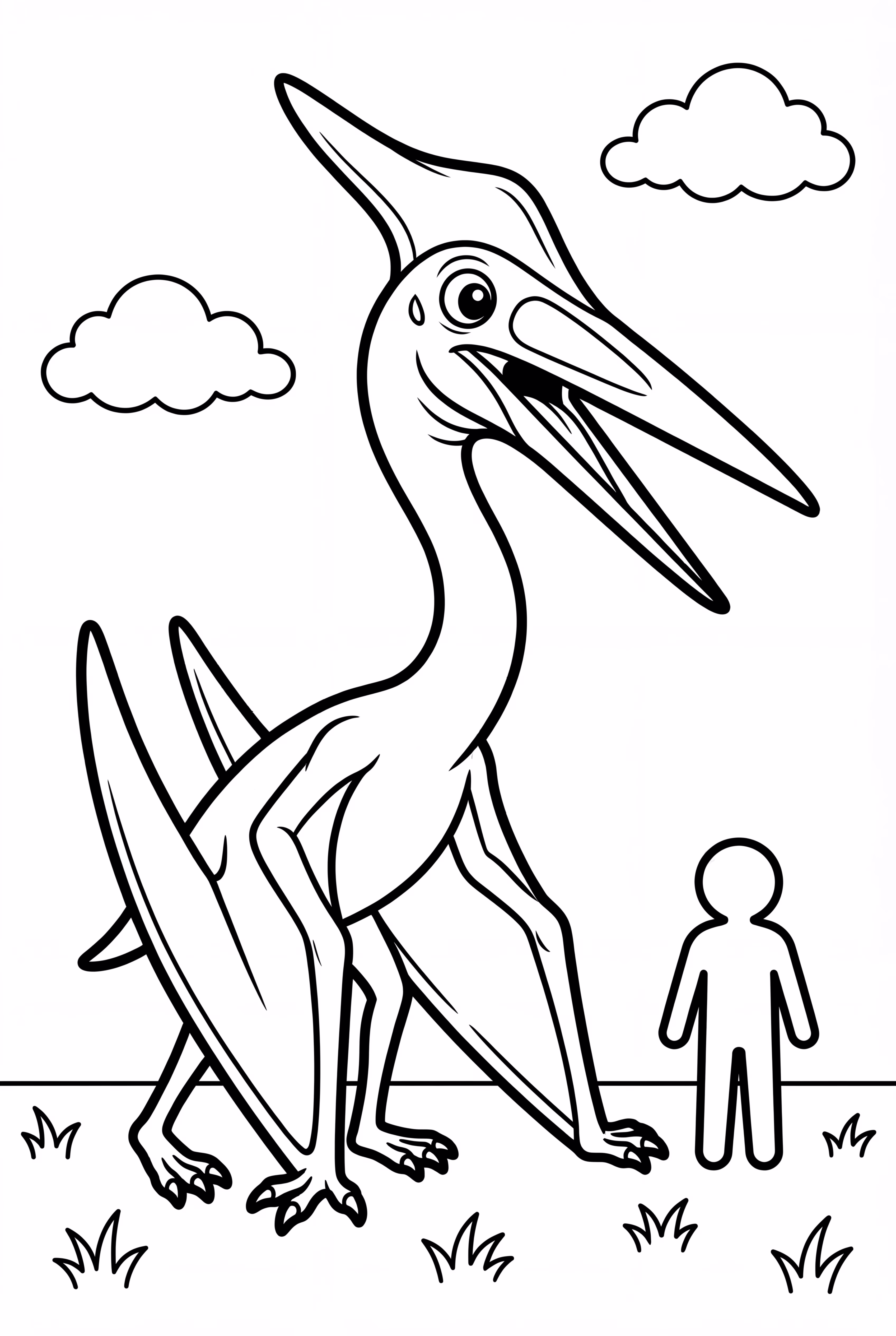 Quetzalcoatlus And A Human Silhouette
