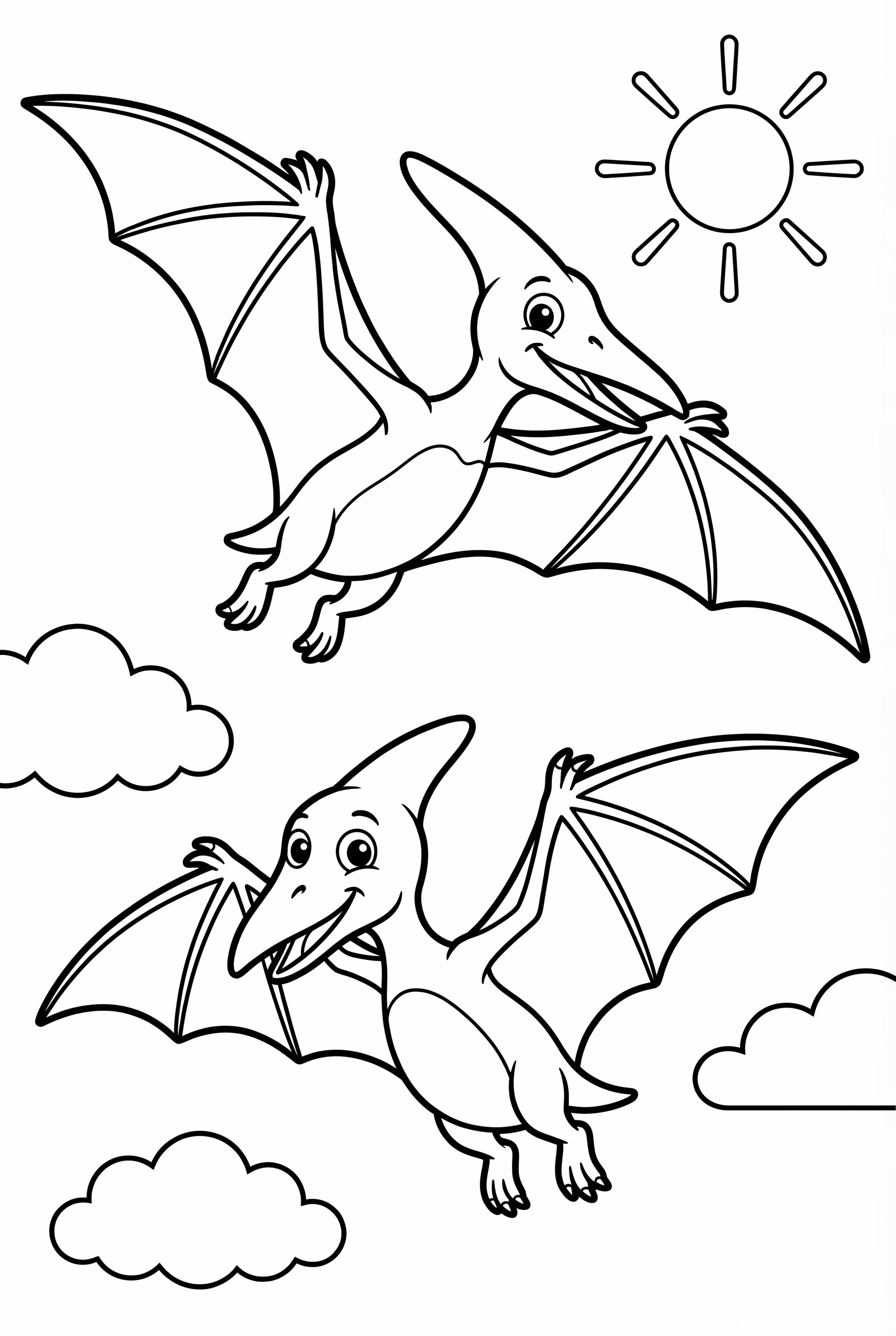 Quetzalcoatlus And Pteranodon Flying Together