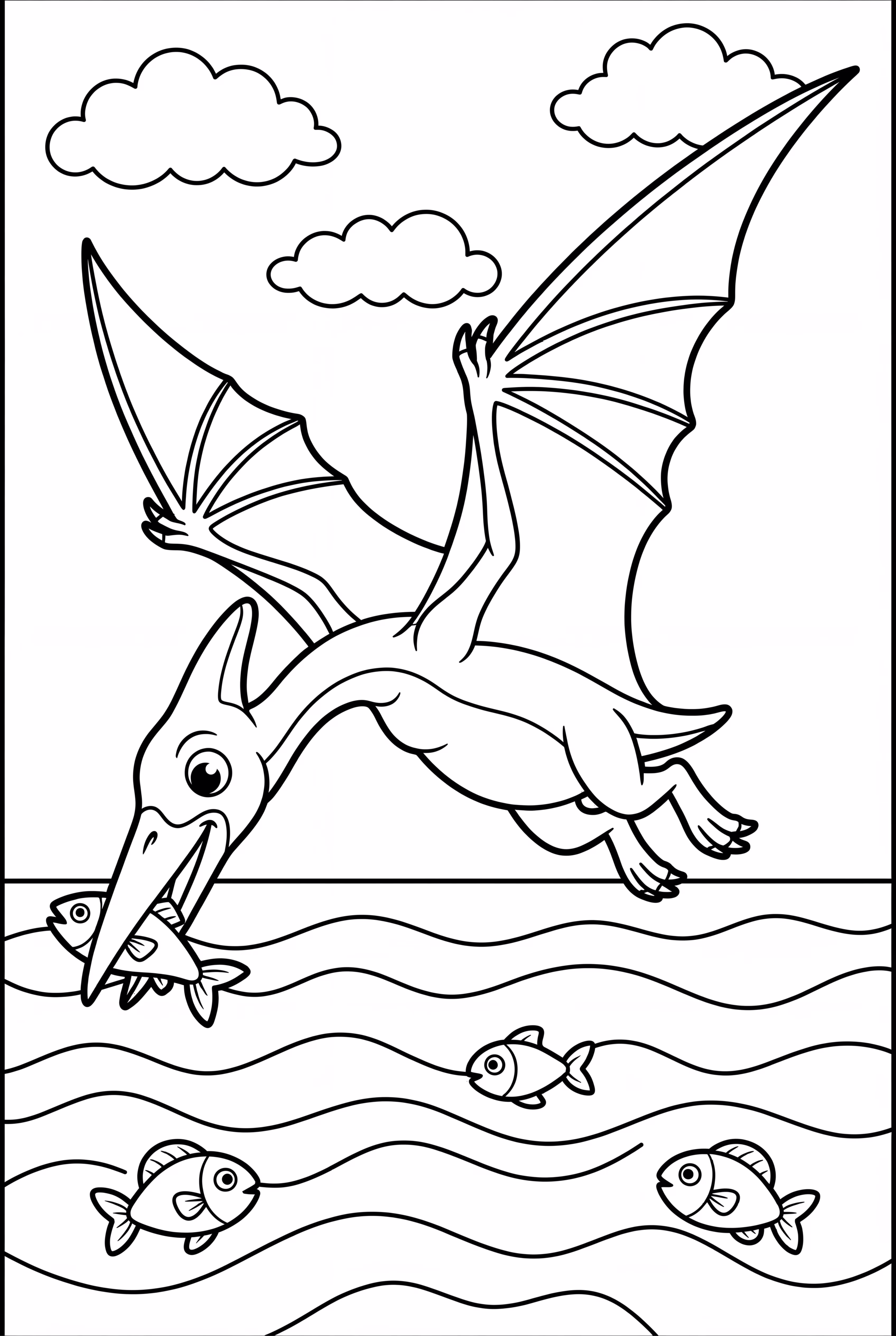 Quetzalcoatlus Catching A Fish From The Sea