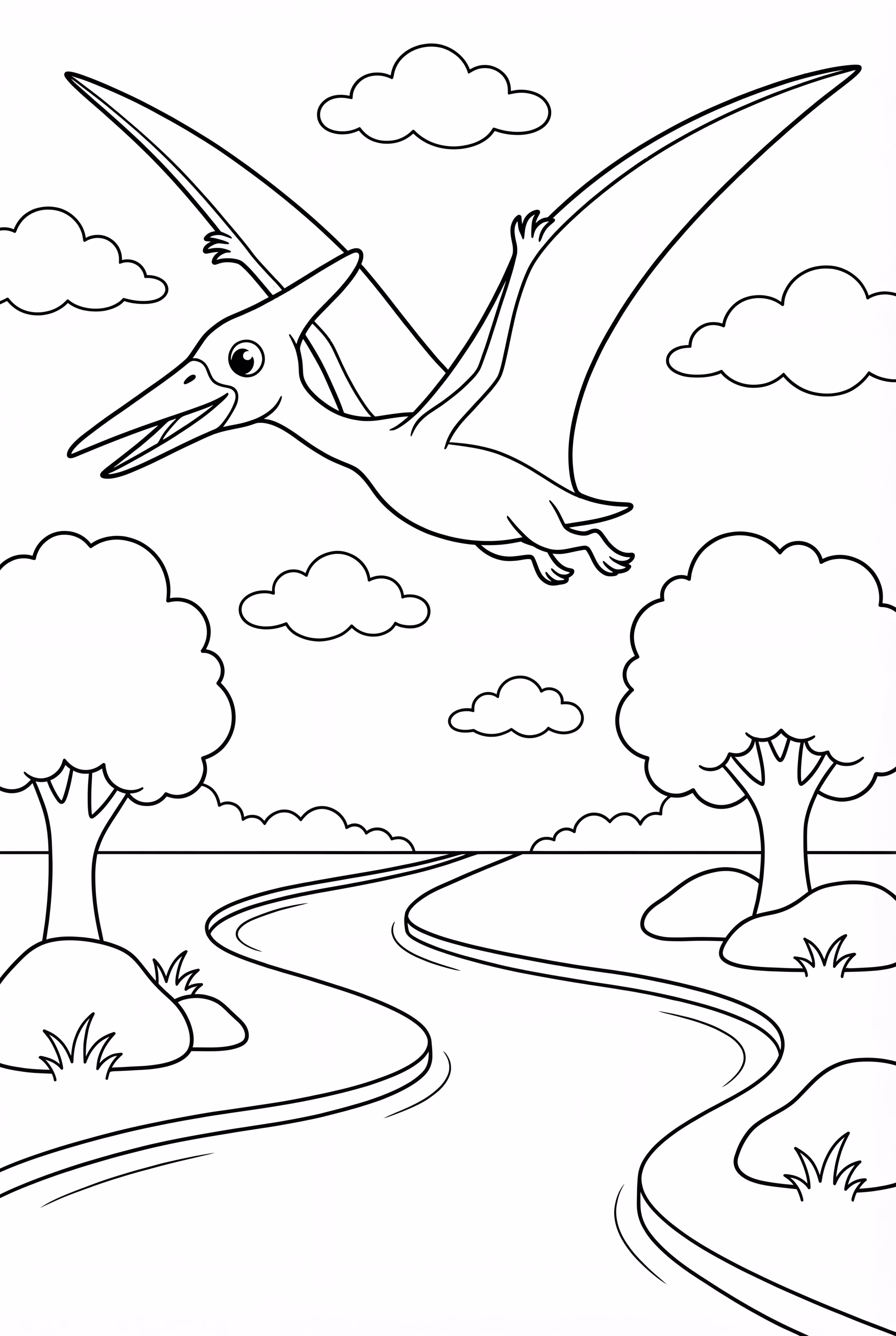 Quetzalcoatlus Flying Over A River