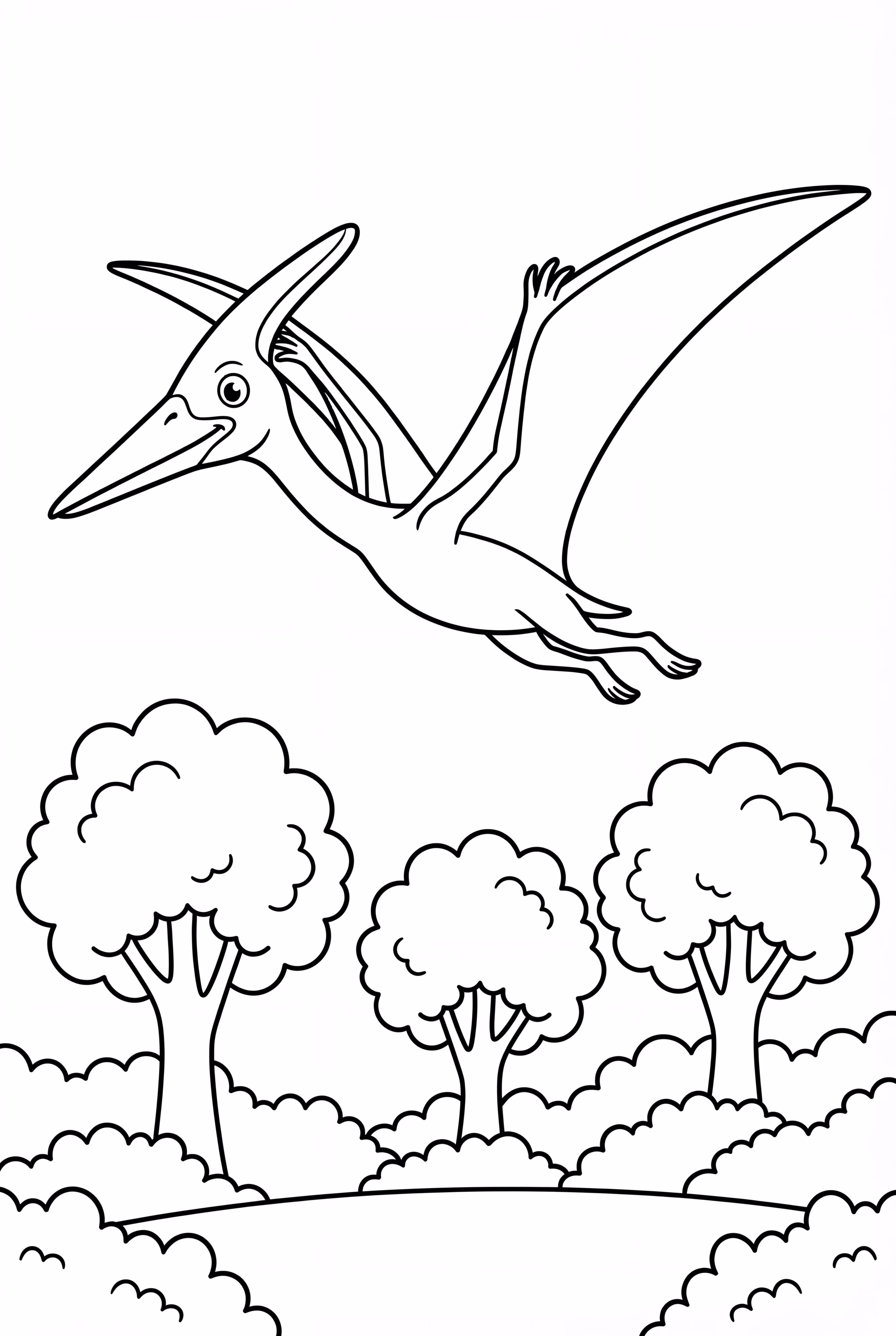 Quetzalcoatlus, der über einen Wald gleitet