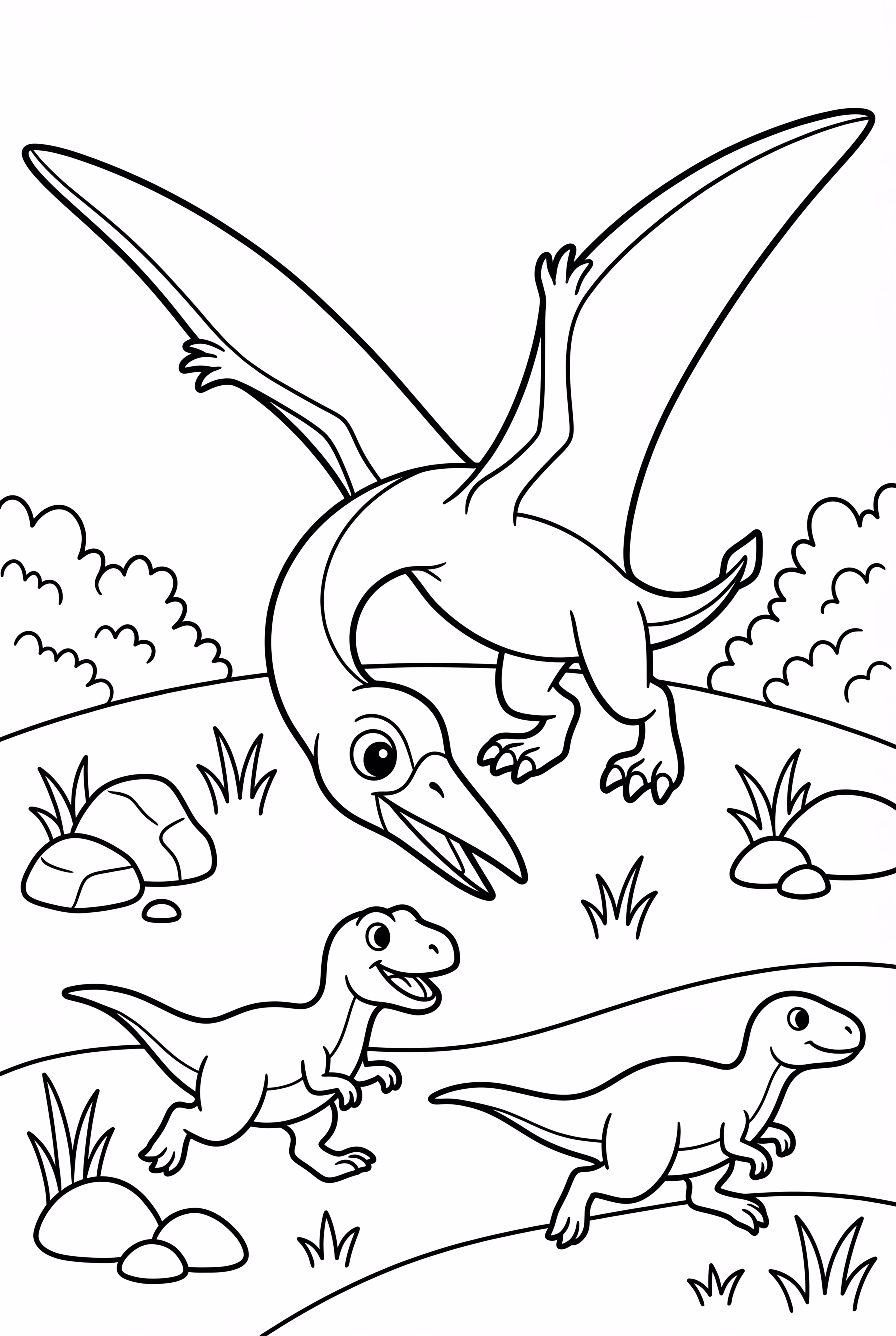 翼龙捕猎小恐龙