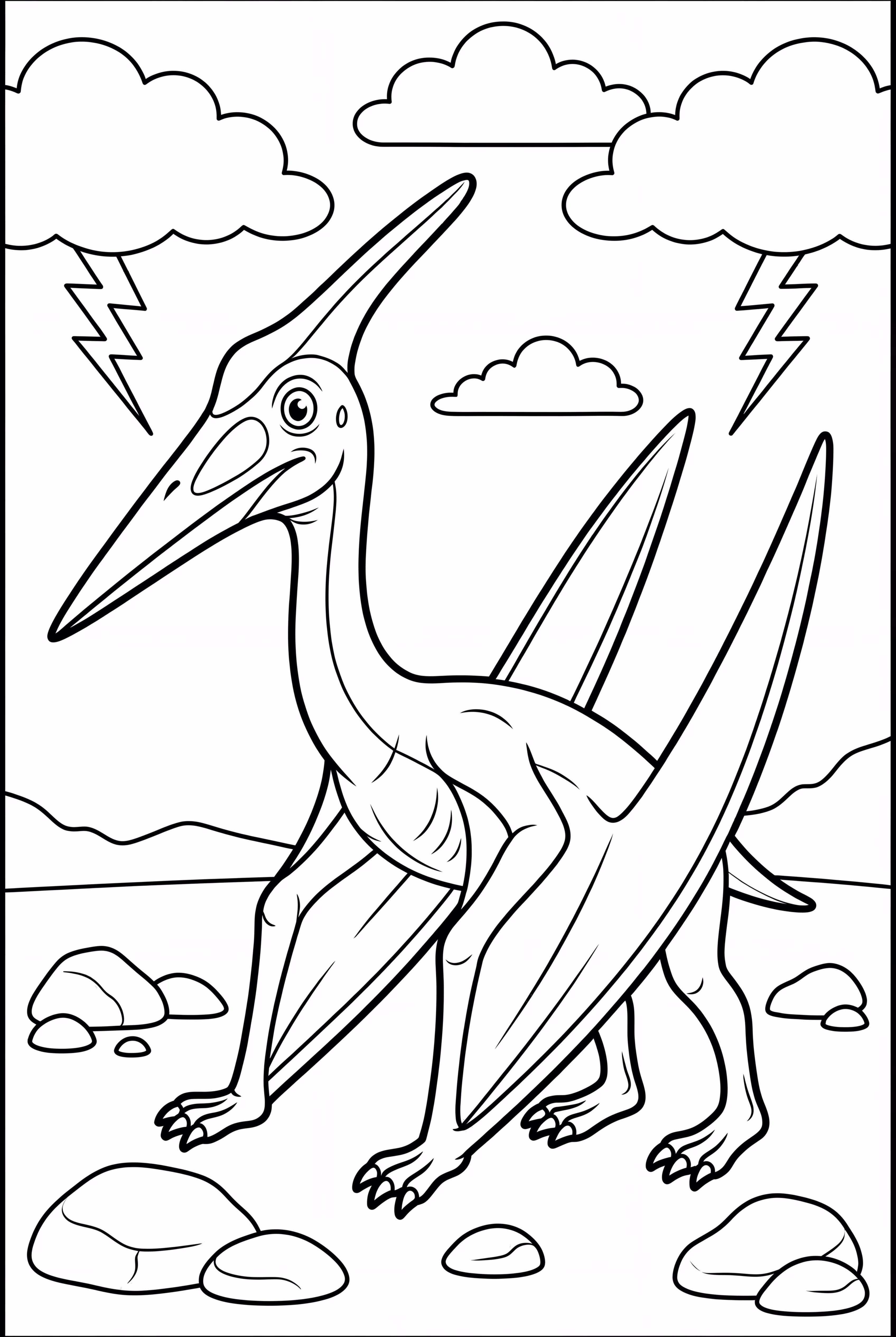 激しい嵐の中のケツァルコアトルス