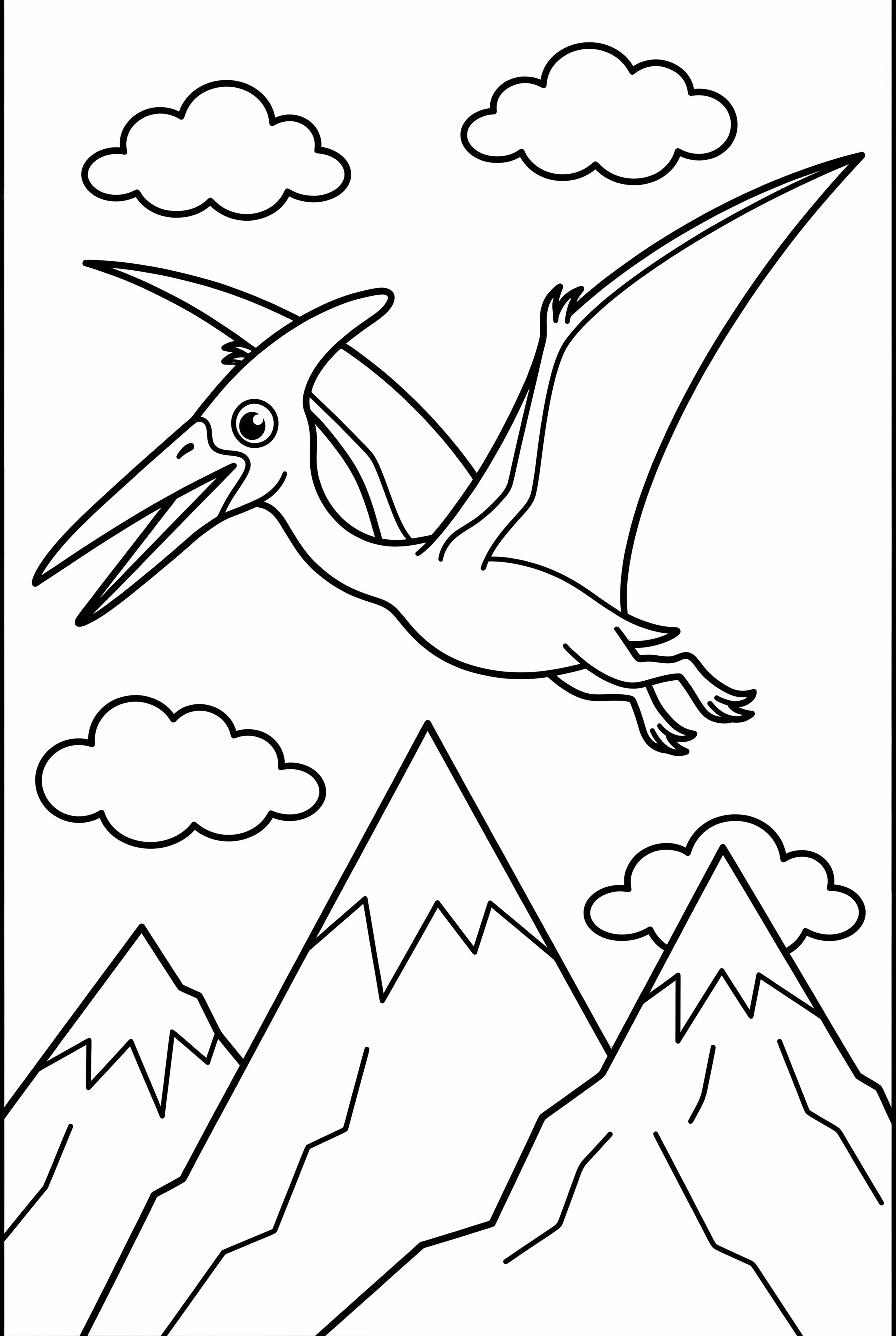 Quetzalcoatlus über Gebirgsketten fliegend