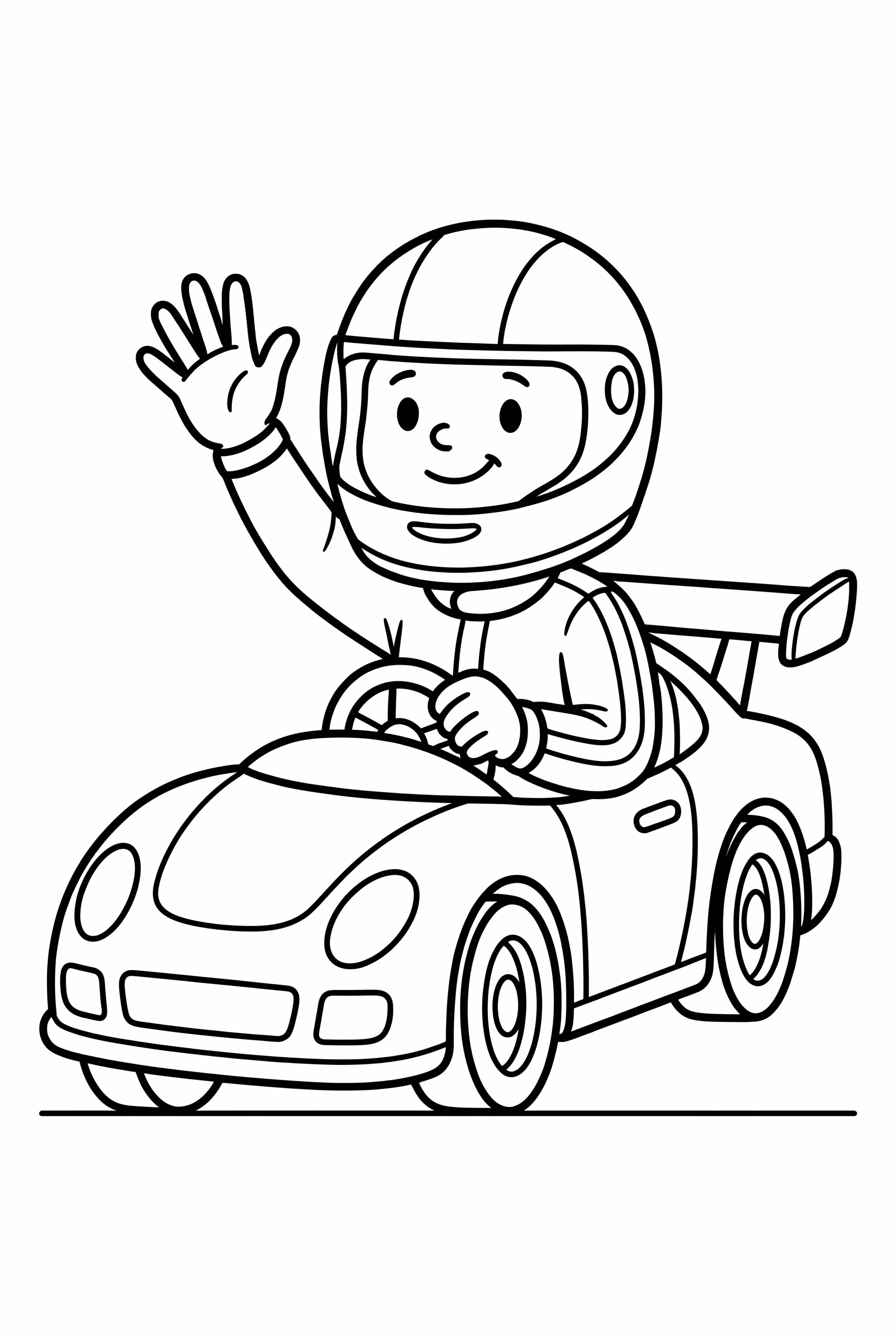 Race Car Driver Waving From Window