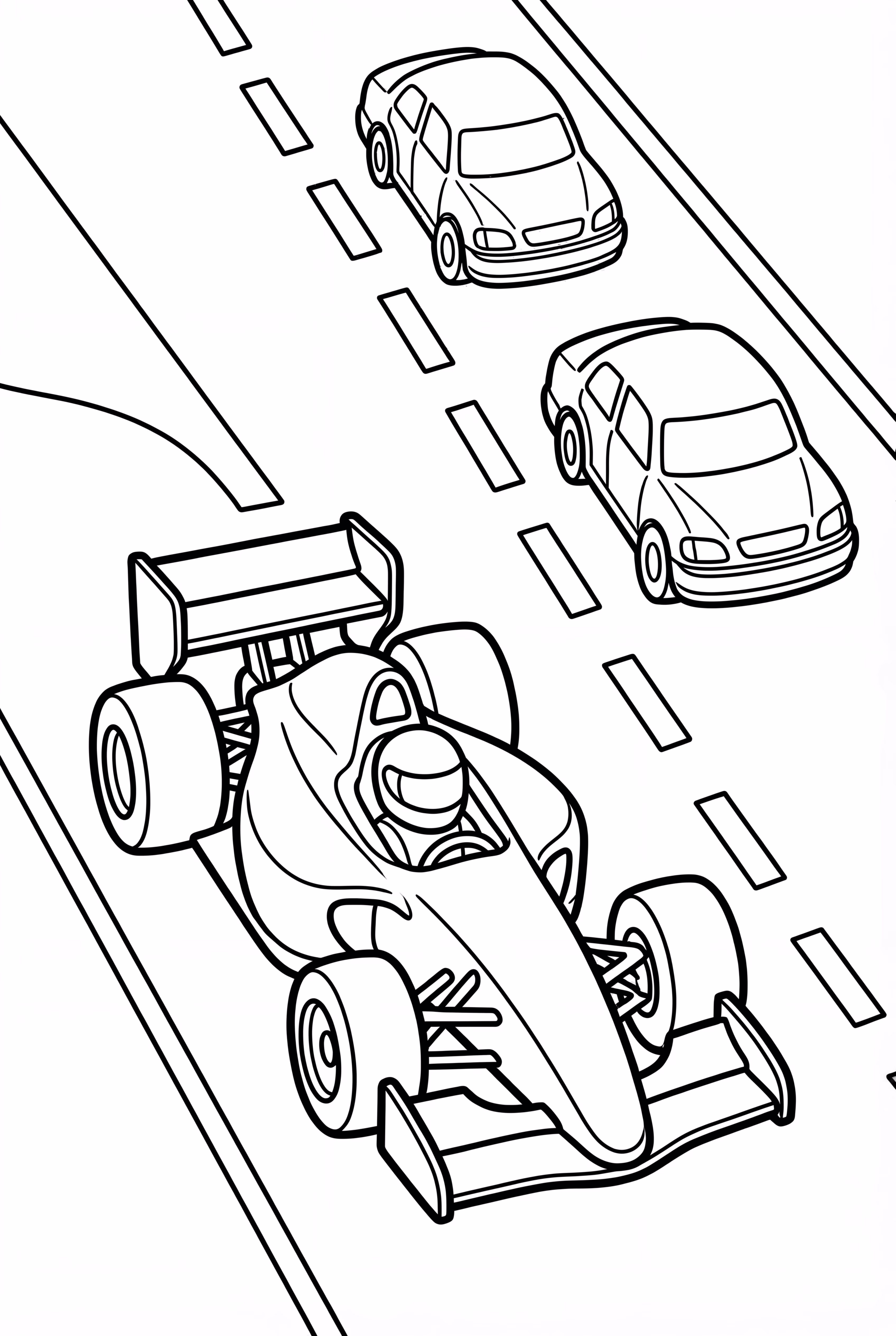 Race Car Merging Into Highway Traffic