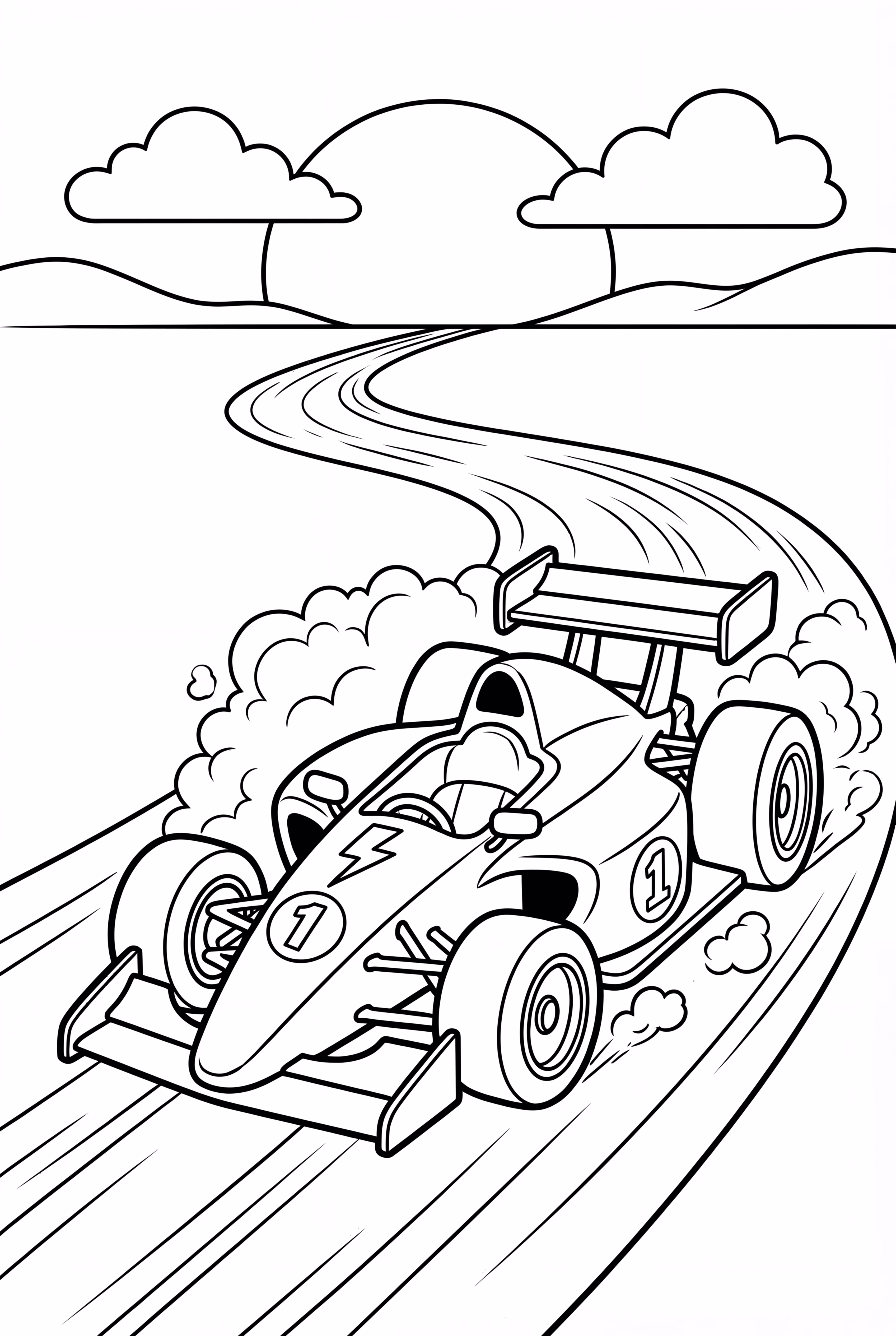 Race Car On A Dirt Road At Sunset