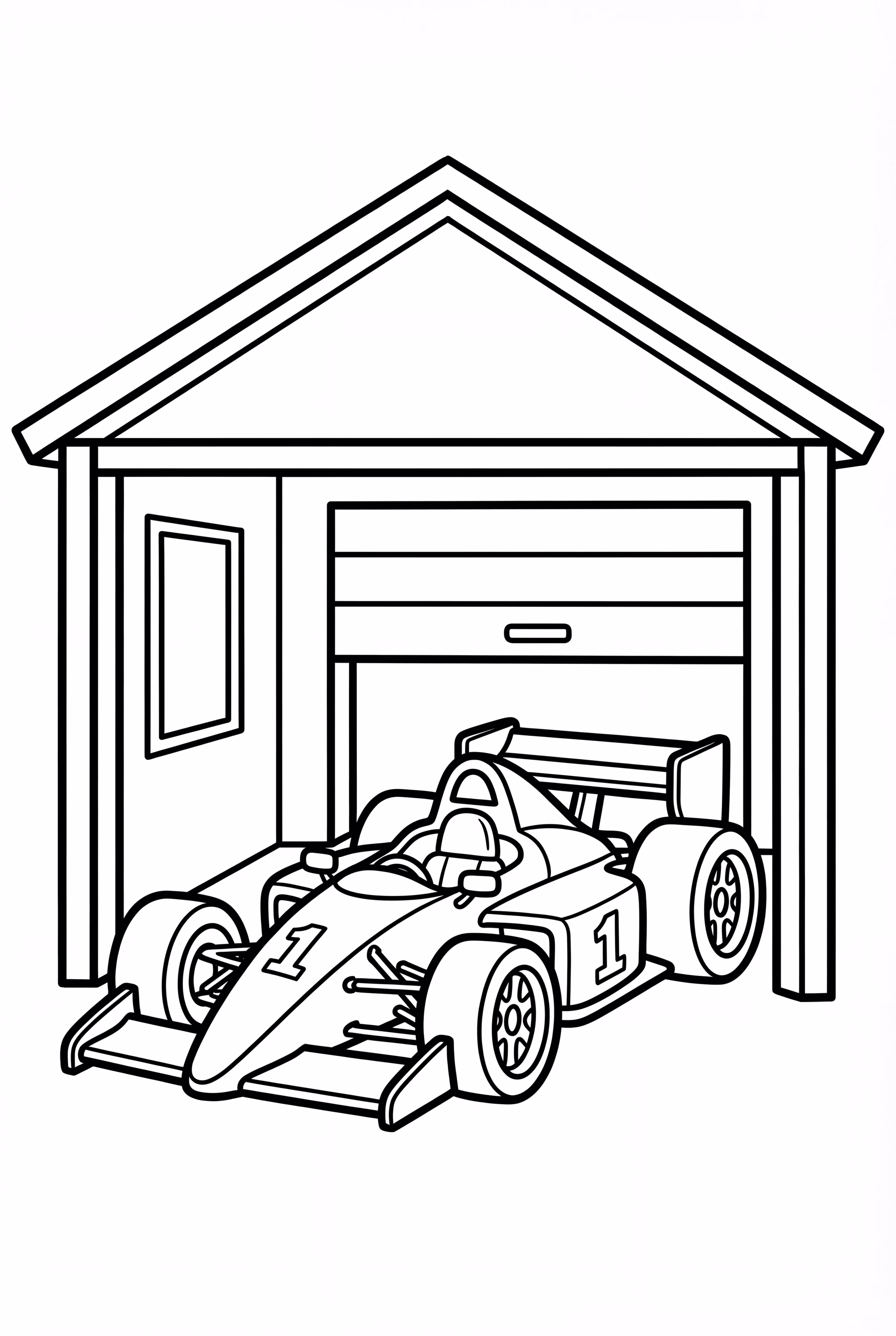 Race Car Parking In A Garage Scene
