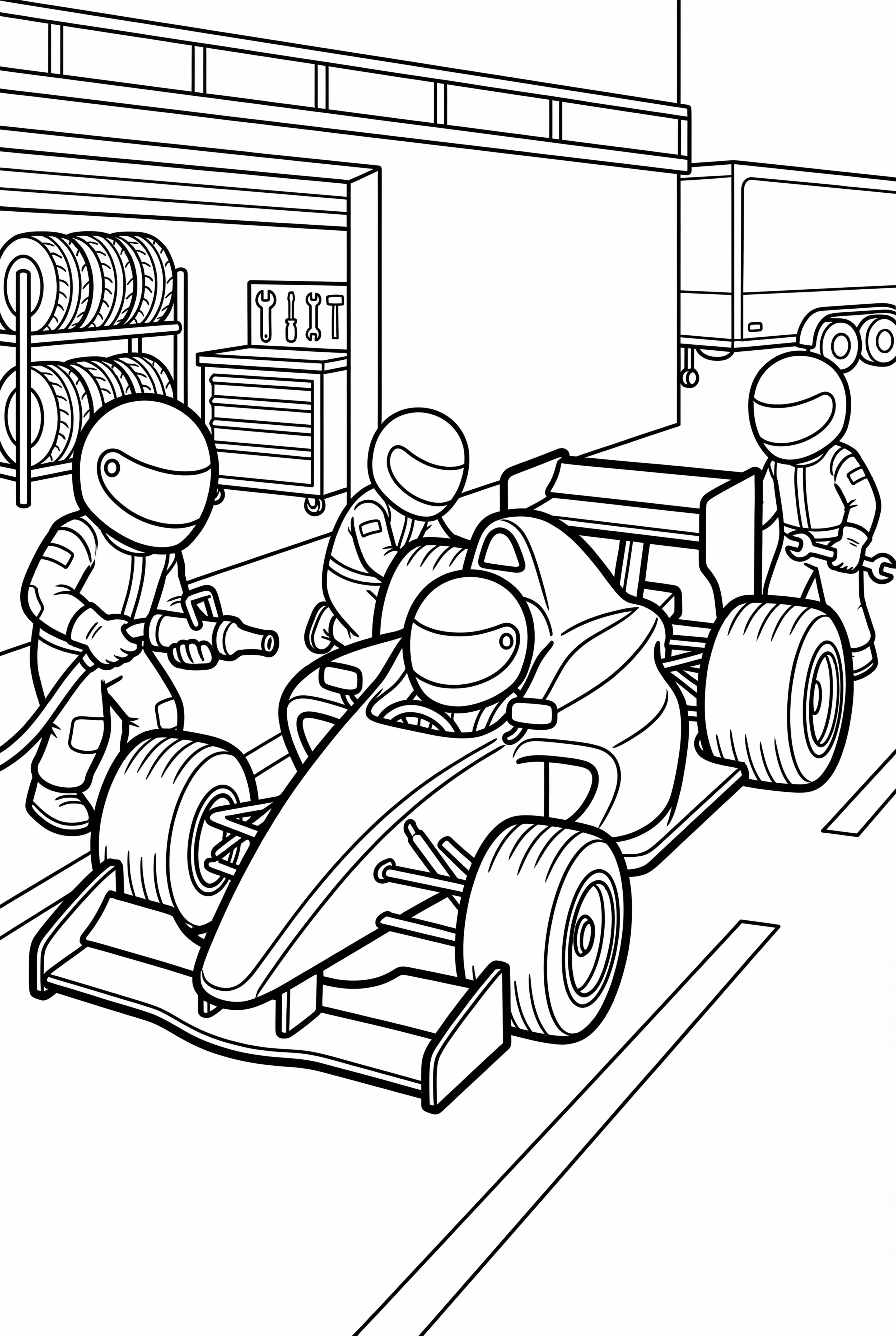 Race Car Refueling At A Pit Stop