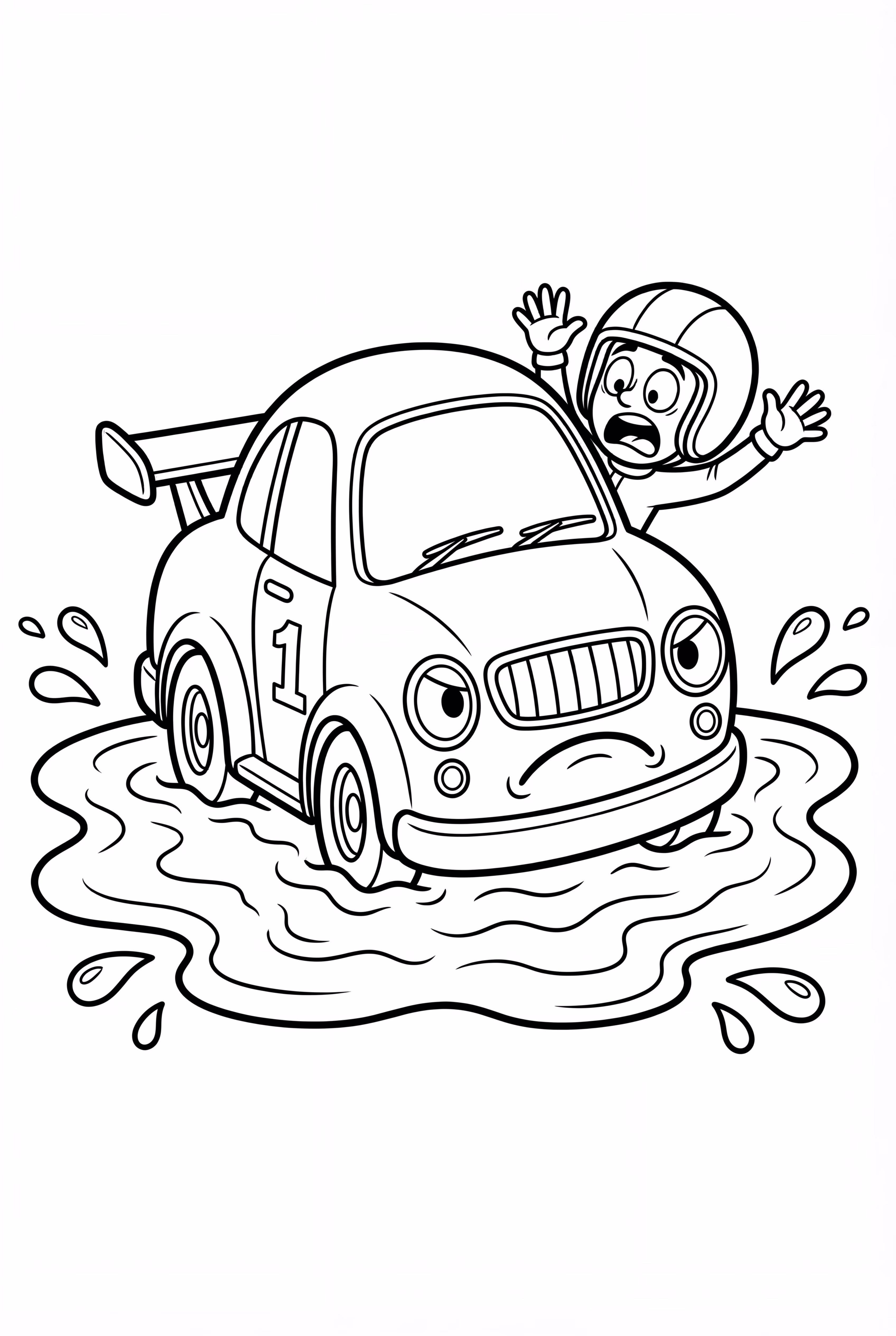 Rennwagen im Schlamm (Komödie Szene)