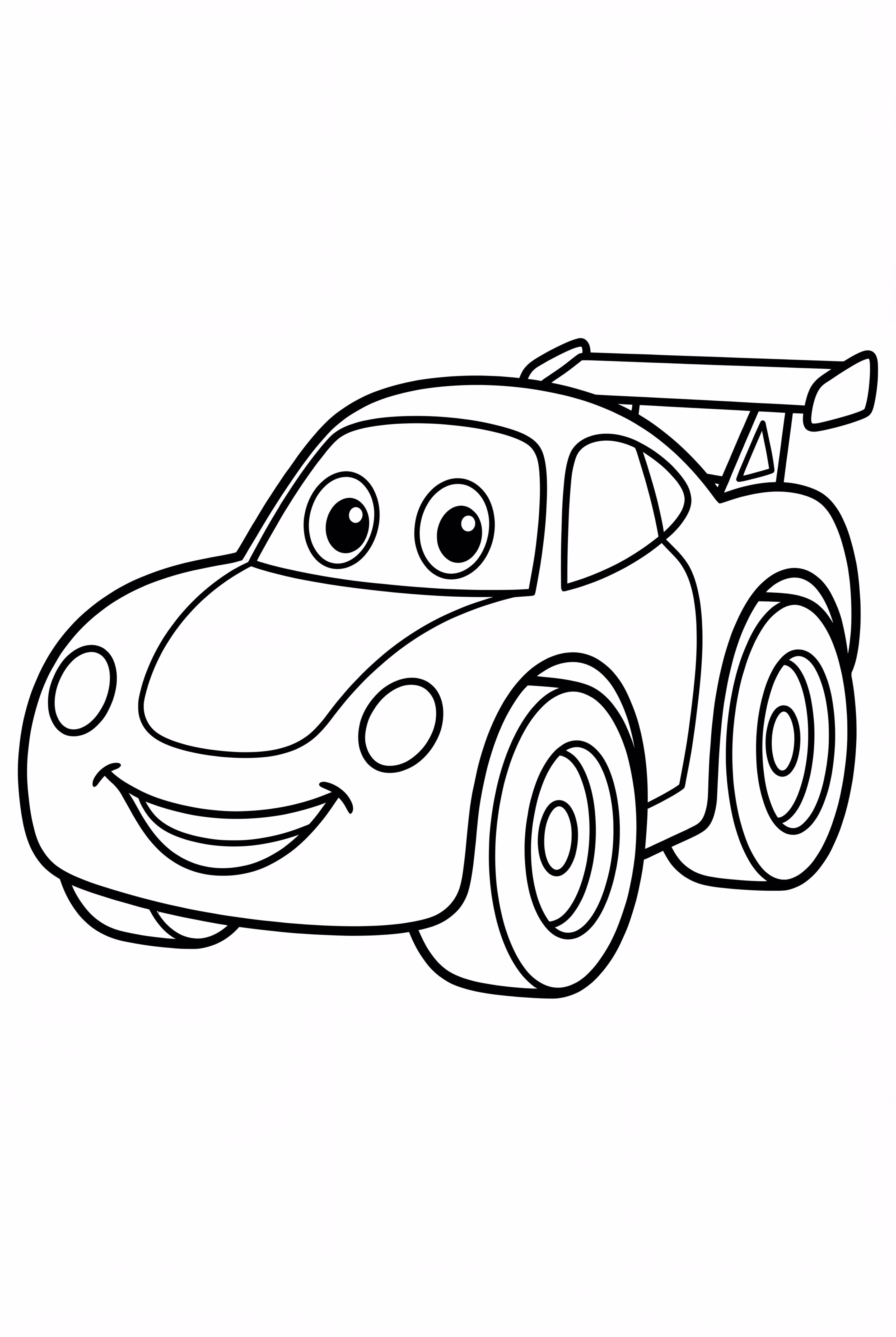 Rennwagen Mit Großen Rädern Und Lächelndem Gesicht