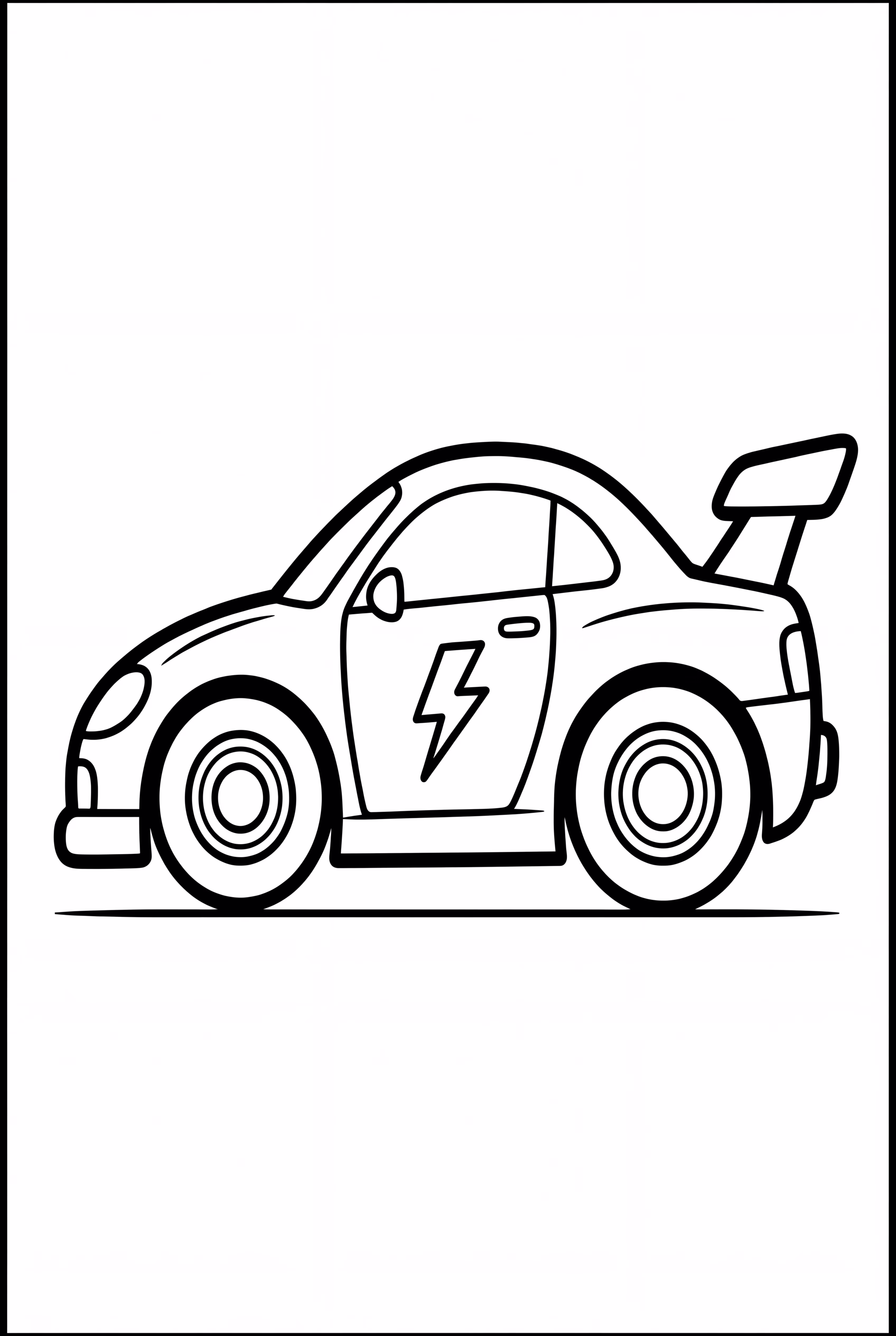 Race Car With Lightning Bolt Pattern