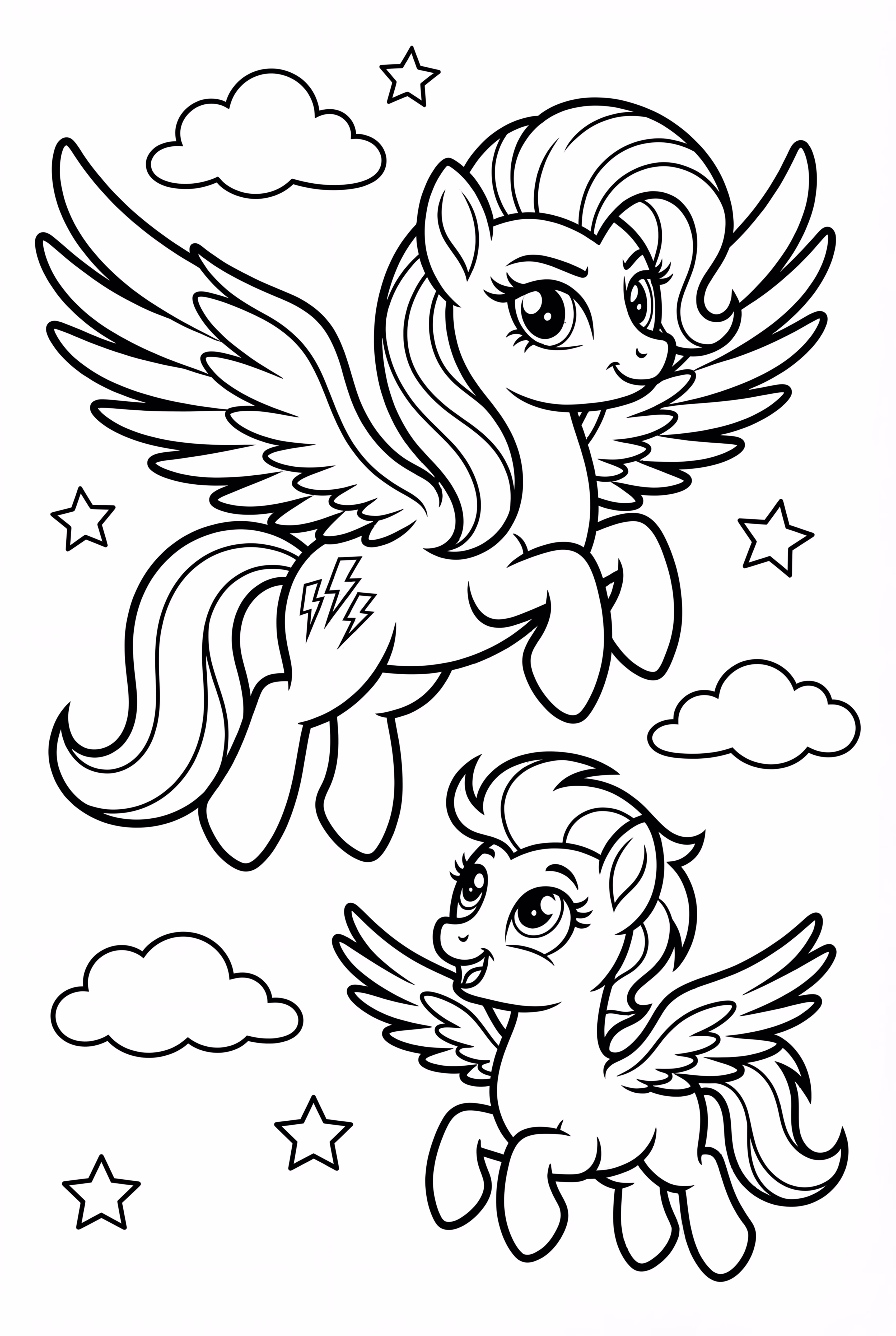 Rainbow Dash And Scootaloo Flying Together