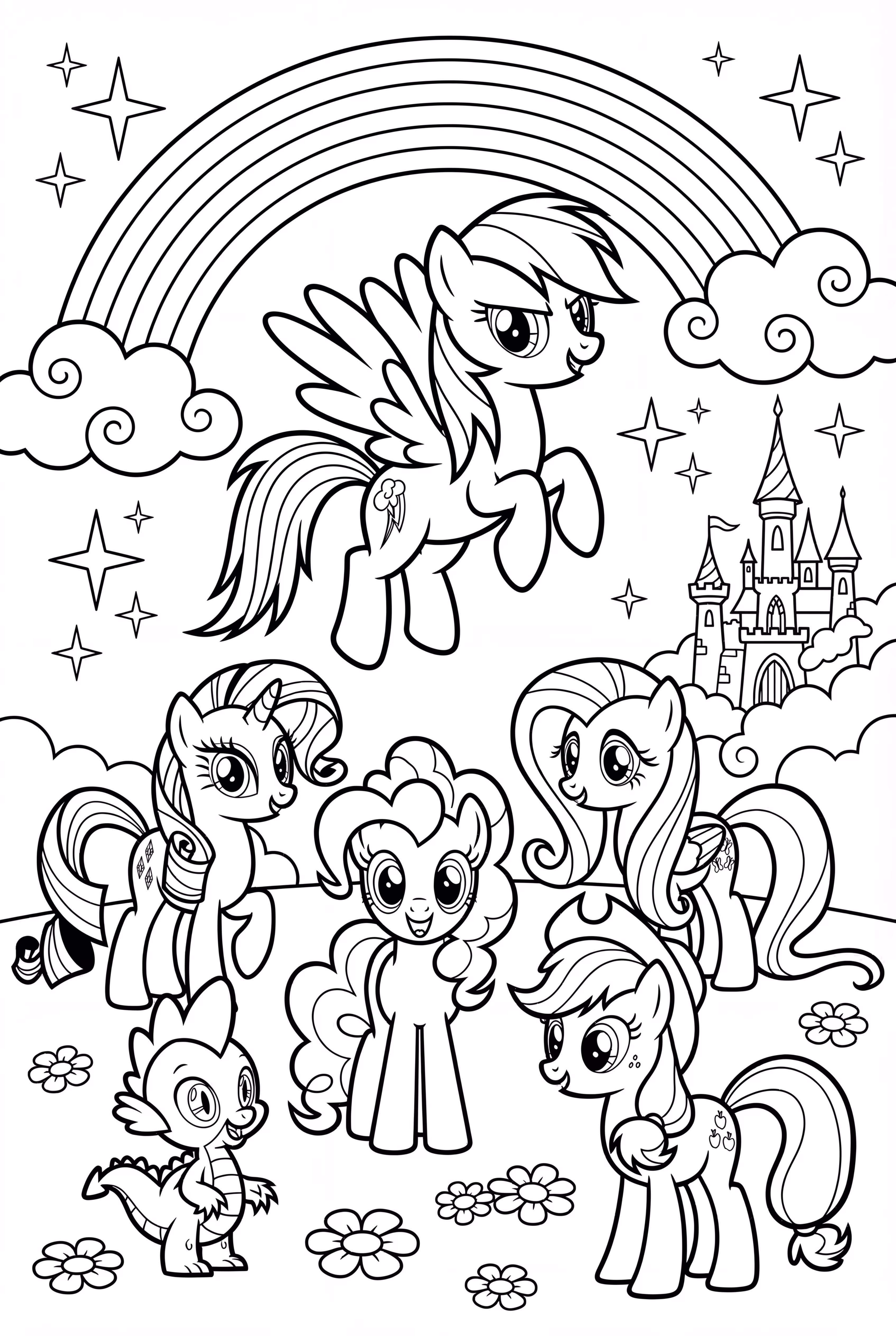 Rainbow Dash And The Mane Six Friends