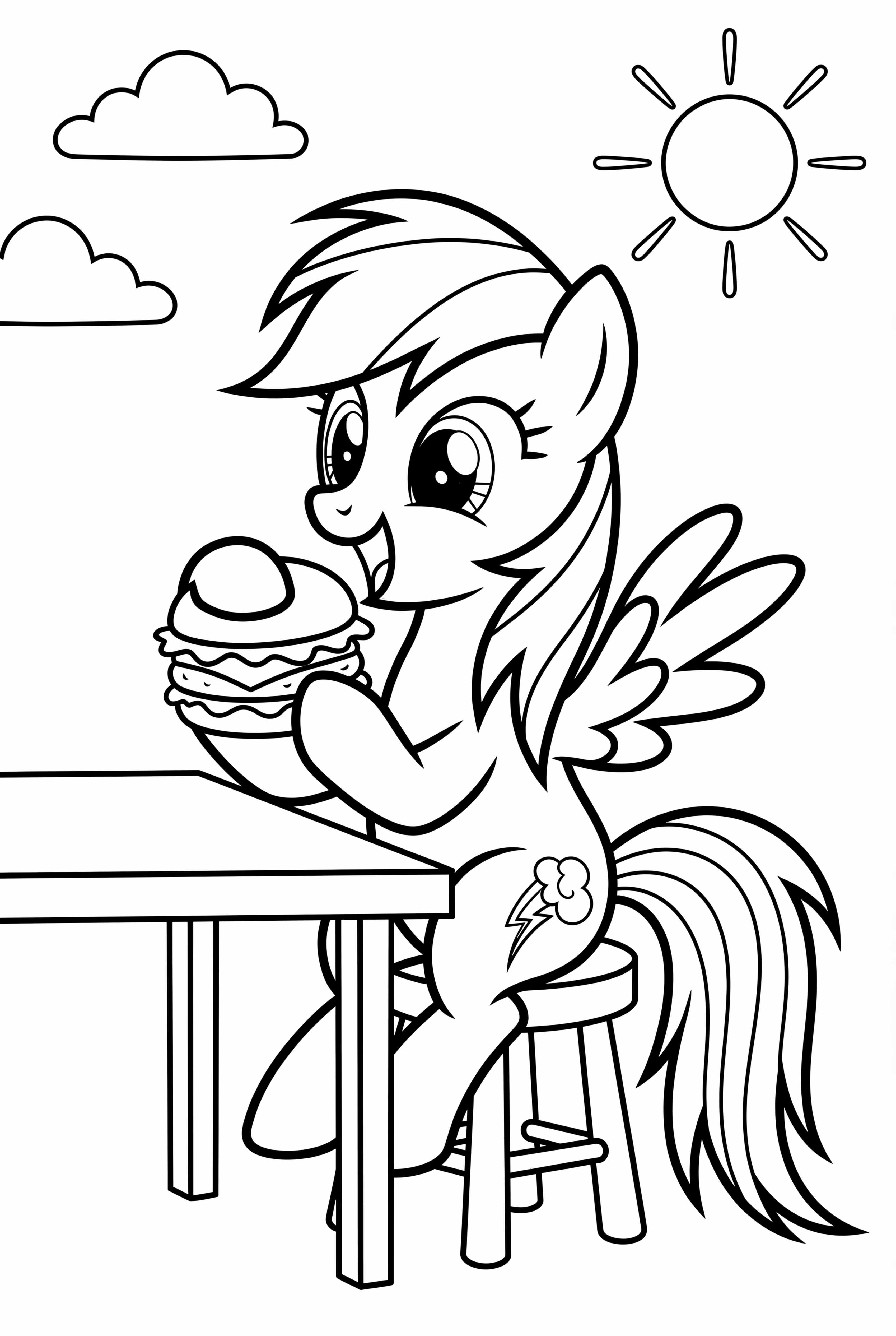 Rainbow Dash Eating A Hayburger