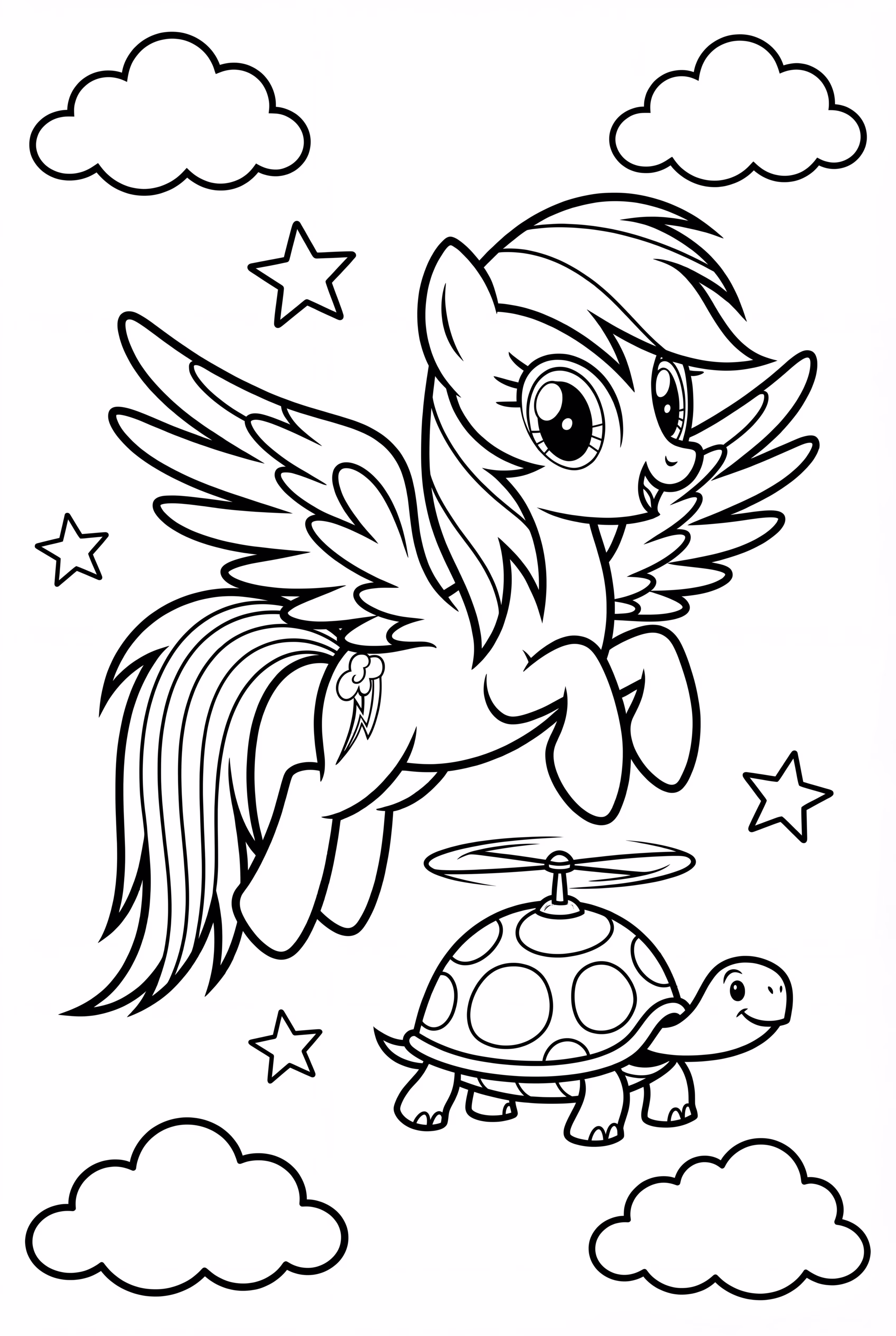 Rainbow Dash Flying With Tank