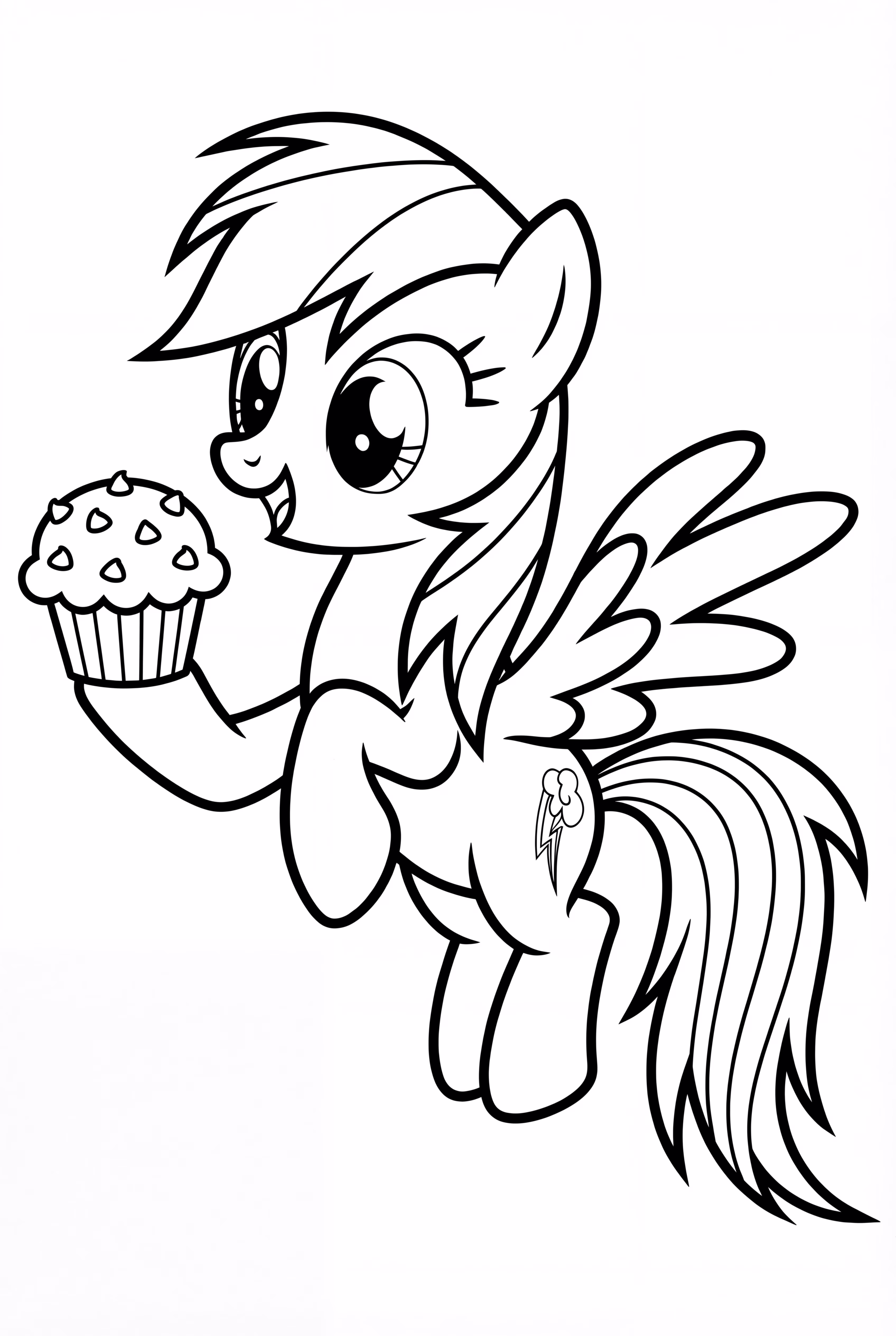 Rainbow Dash Holding A Muffin