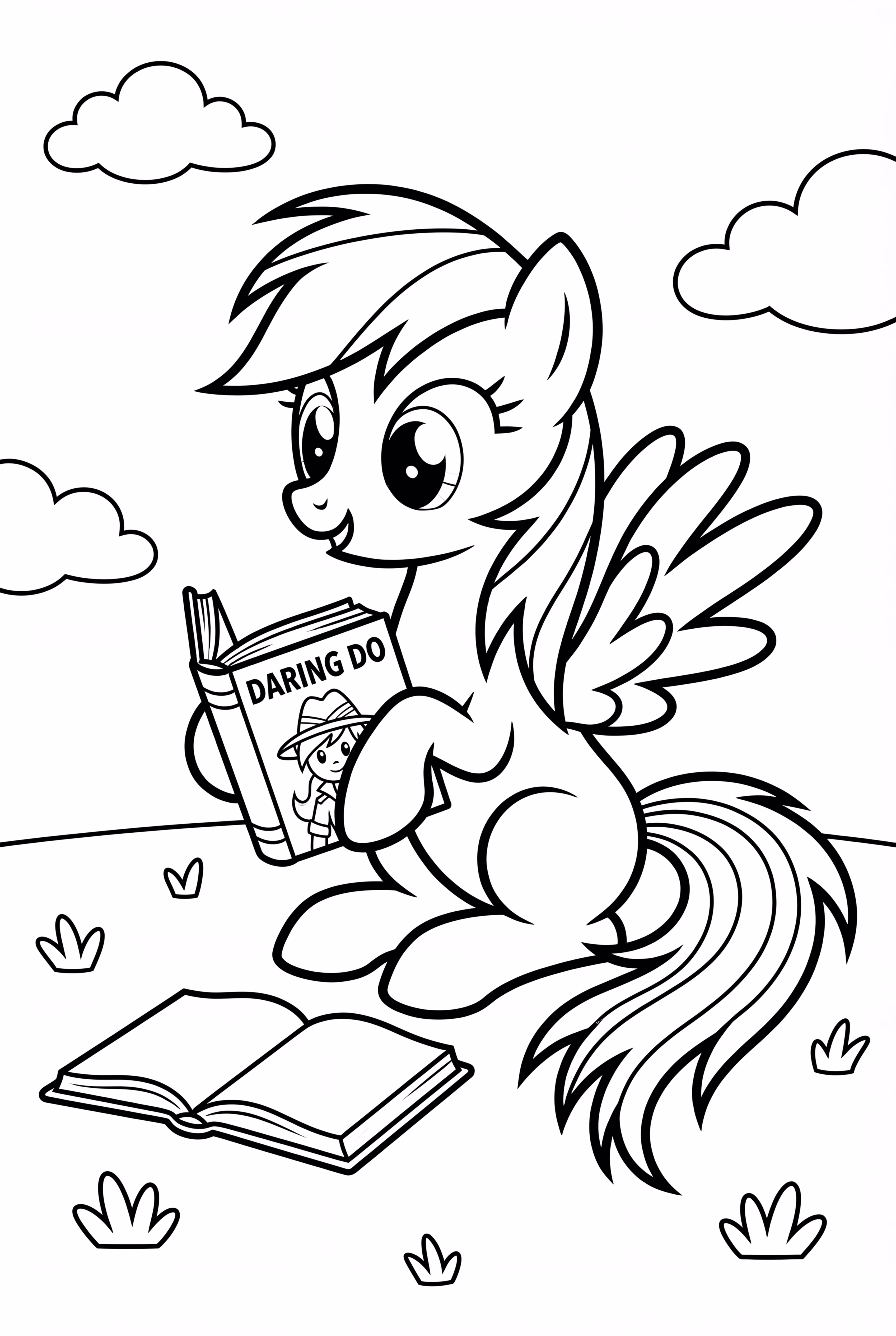 Rainbow Dash Reading A Daring Do Adventure