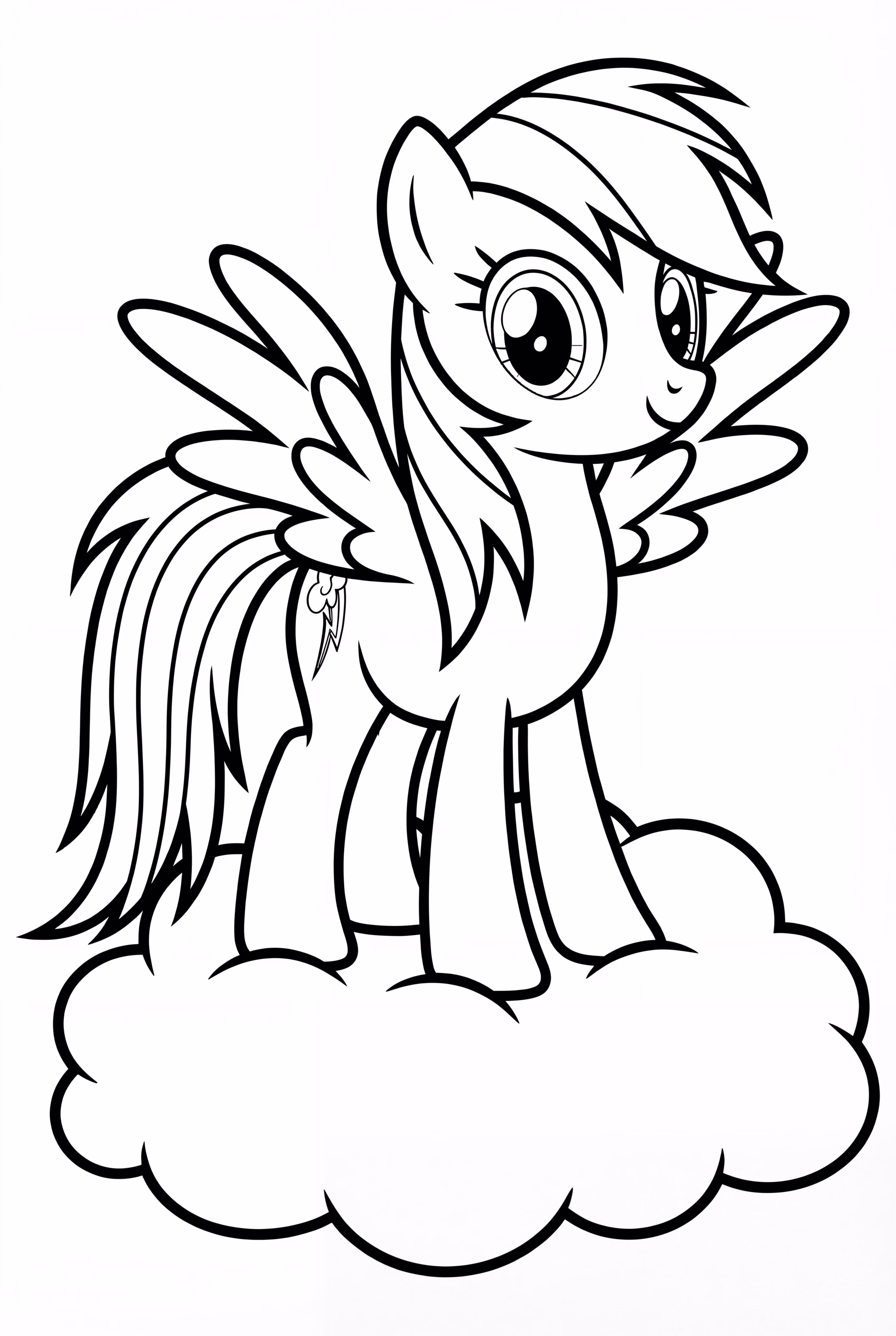 Rainbow Dash Standing On A Cloud