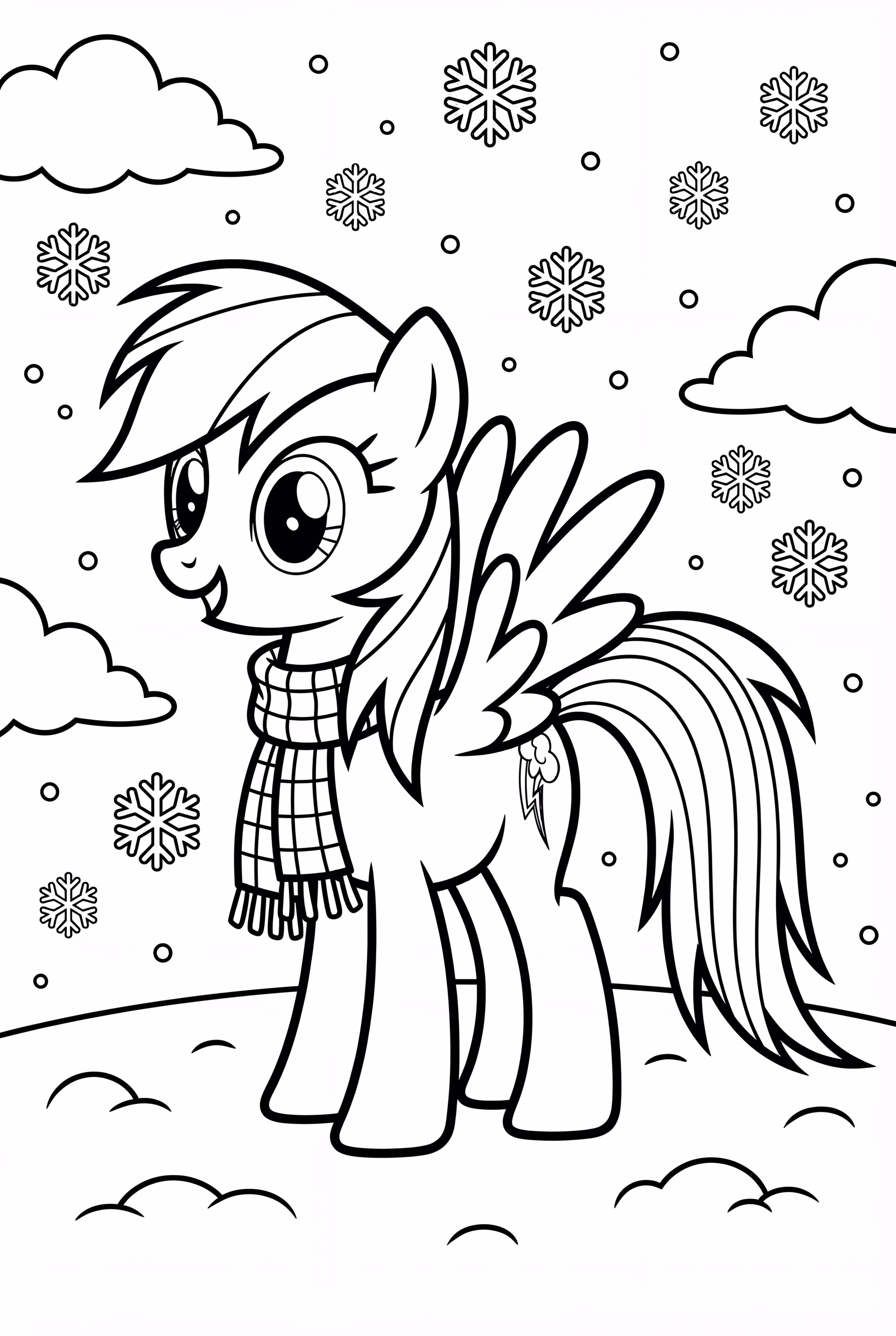 Rainbow Dash Wearing A Scarf In Winter