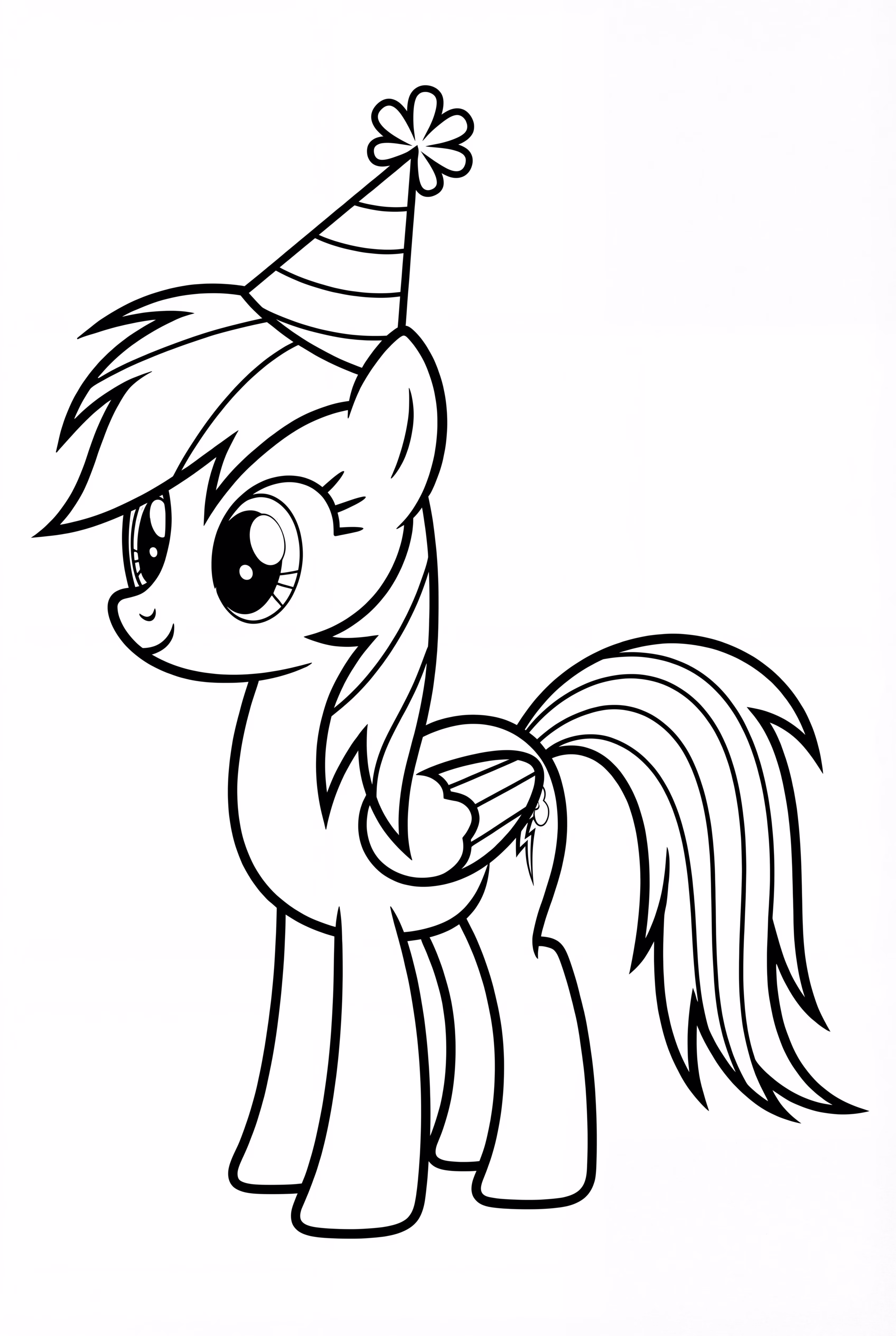 Rainbow Dash With A Party Hat