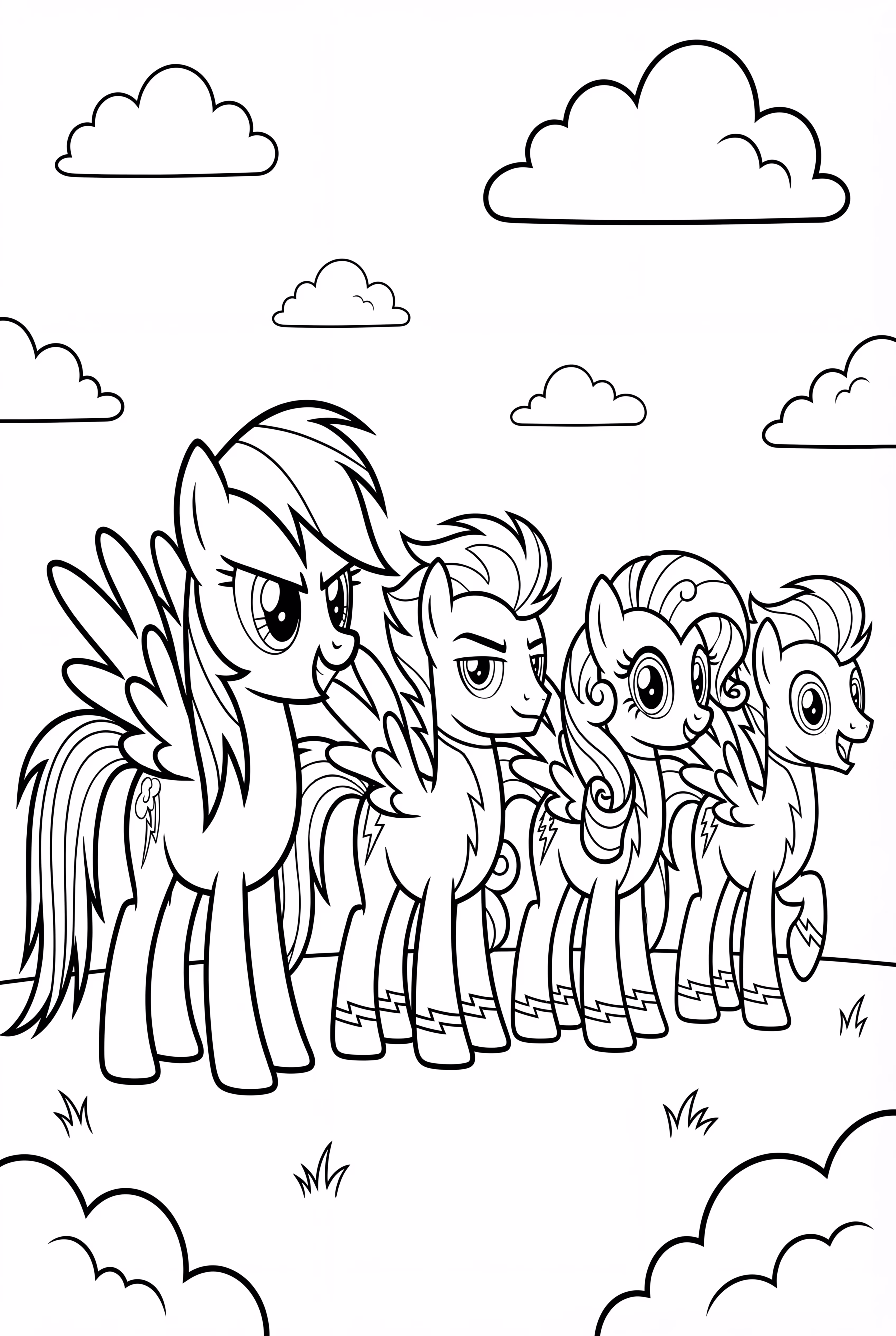 Rainbow Dash With Her Wonderbolt Friends