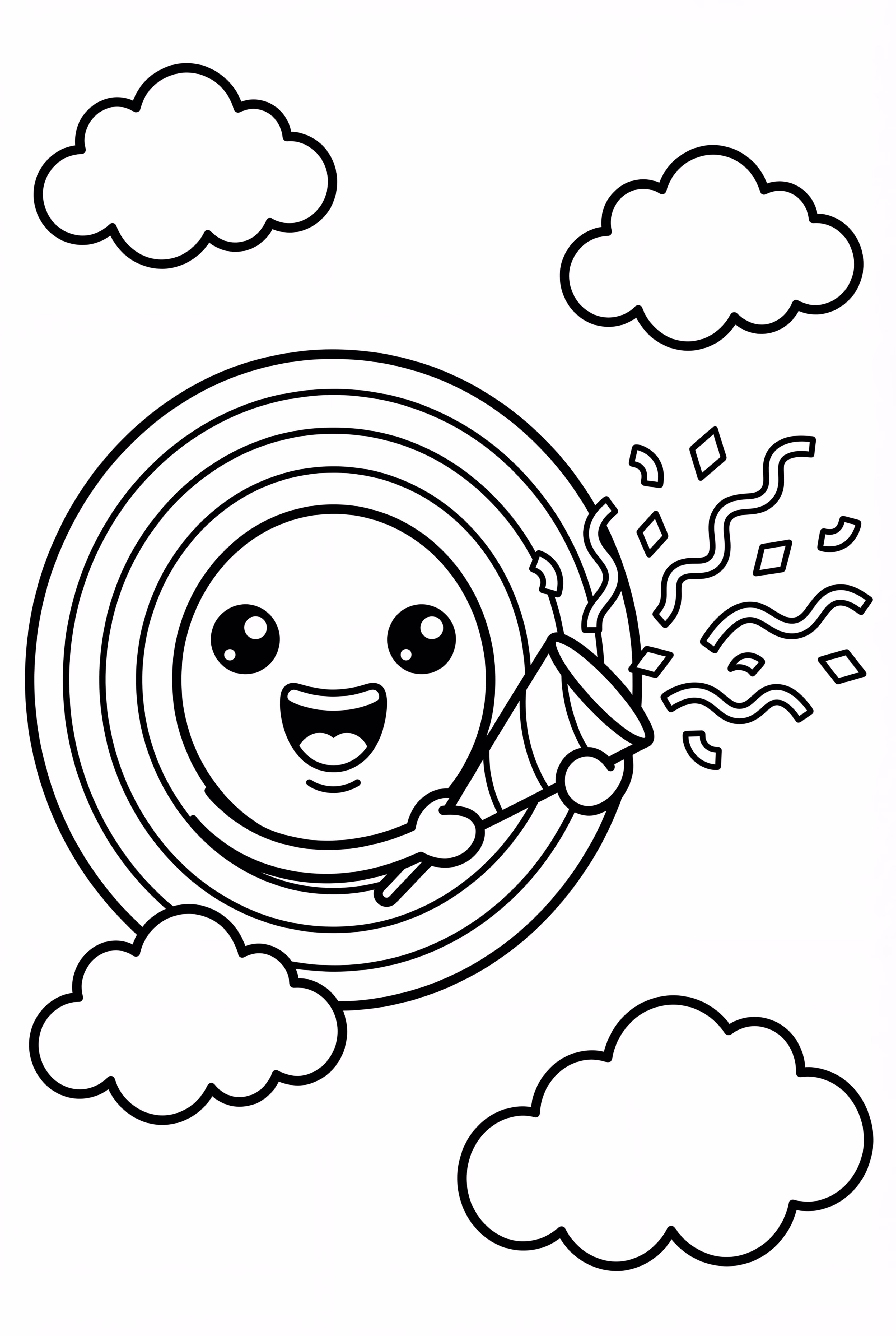 Emoji Arco-Íris Lançando Confete