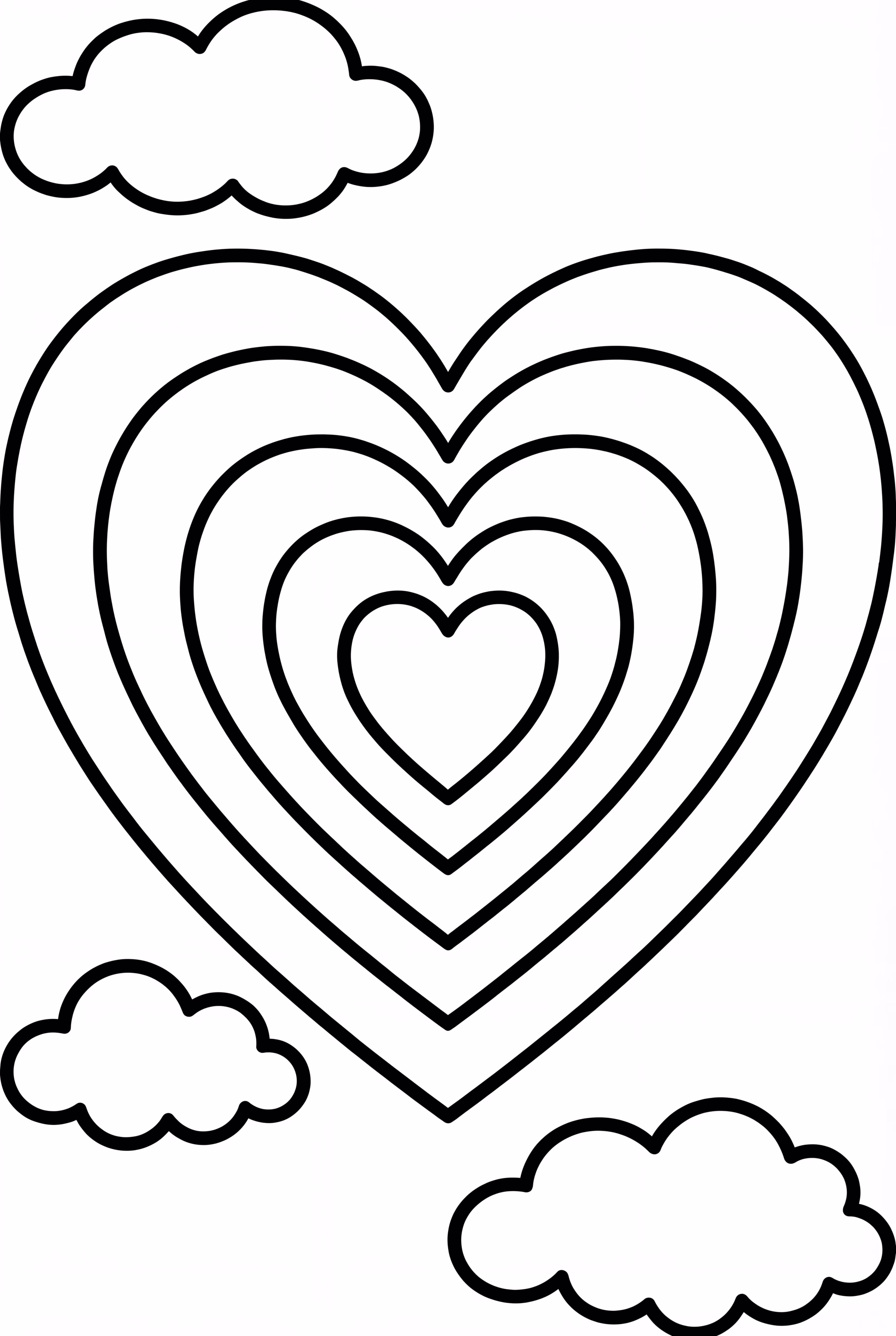 Rainbow Heart With Clouds