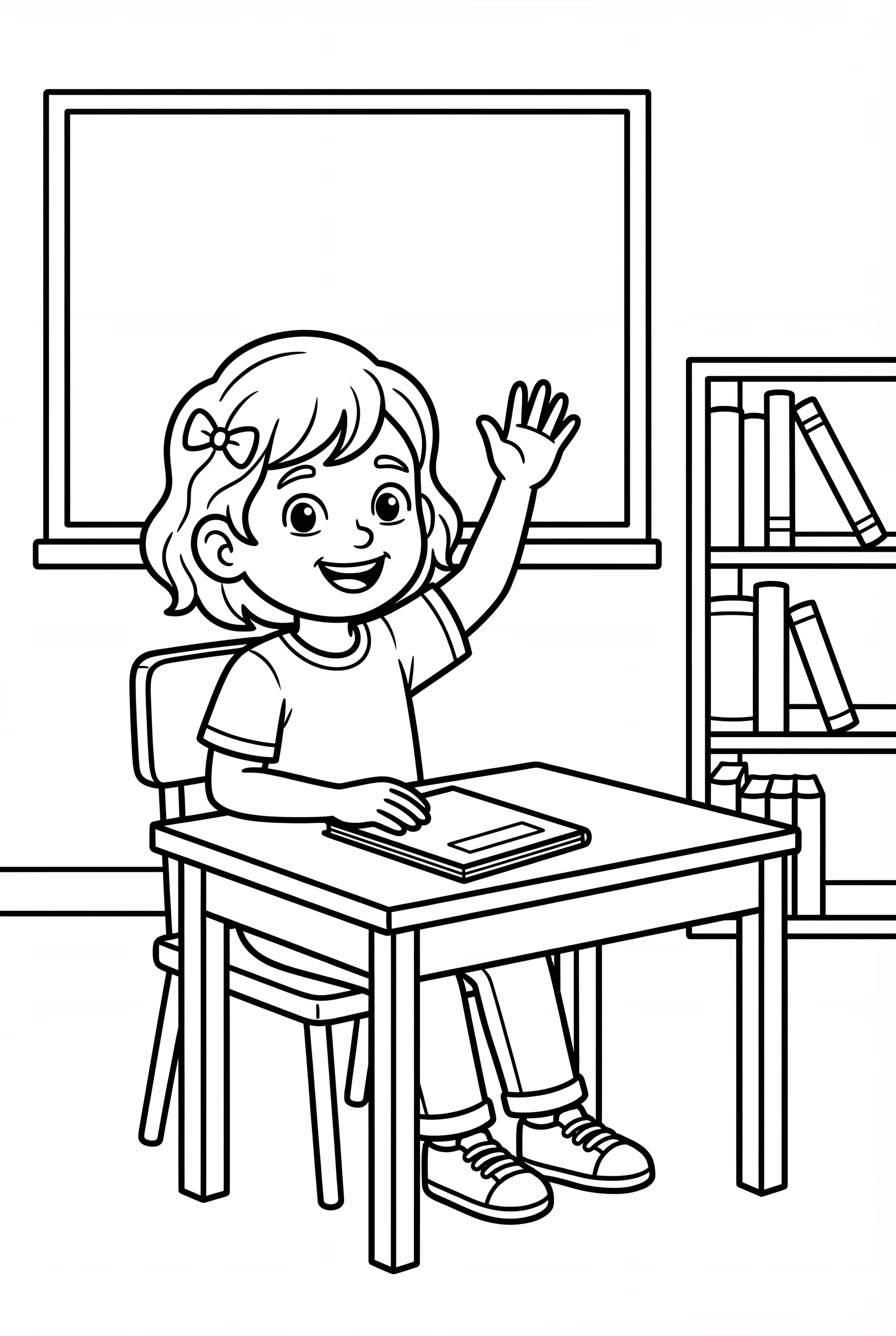 Raising Hand On The First Day Of School