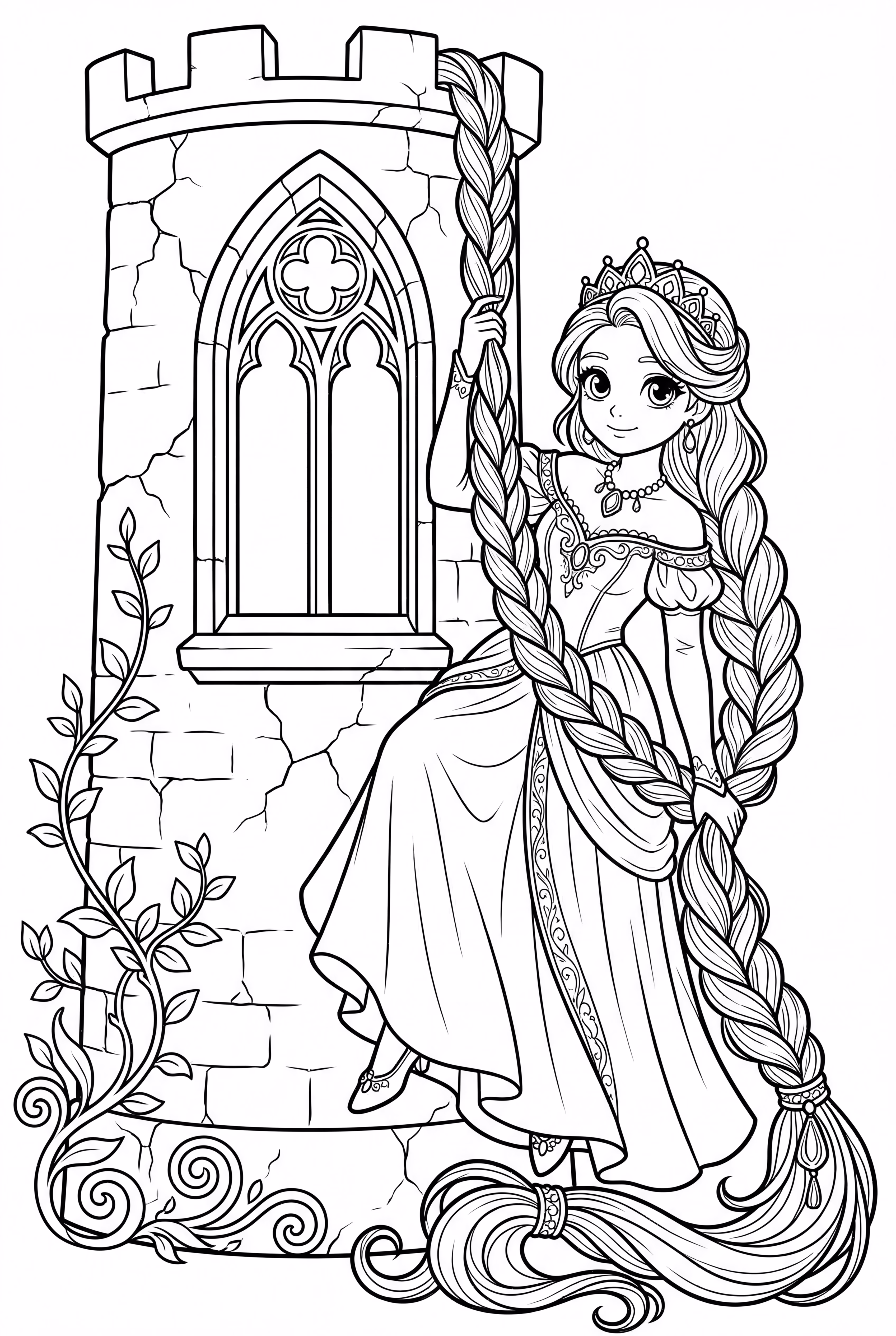 Rapunzel Climbing Down Her Hair