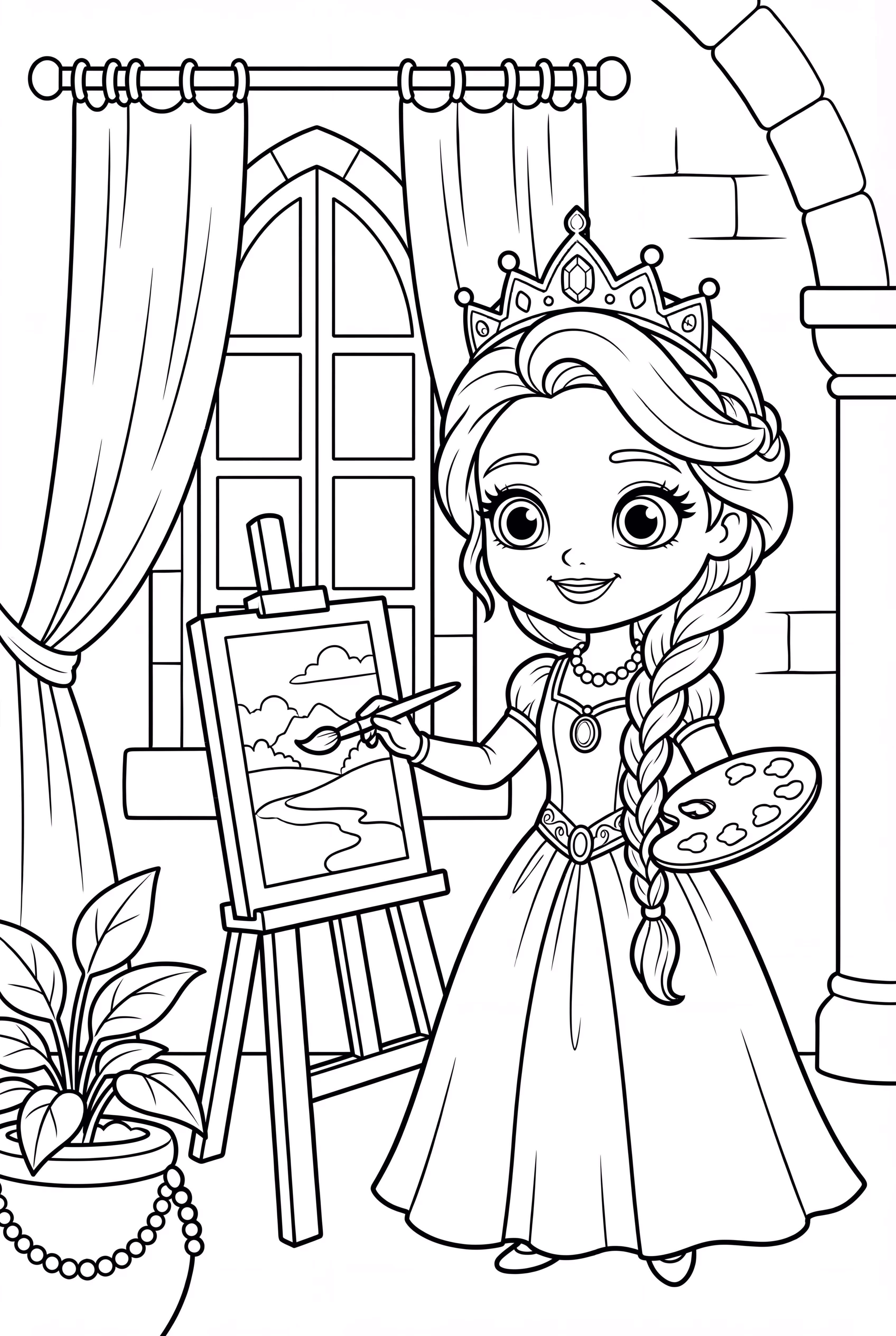 Rapunzel Painting in the Tower