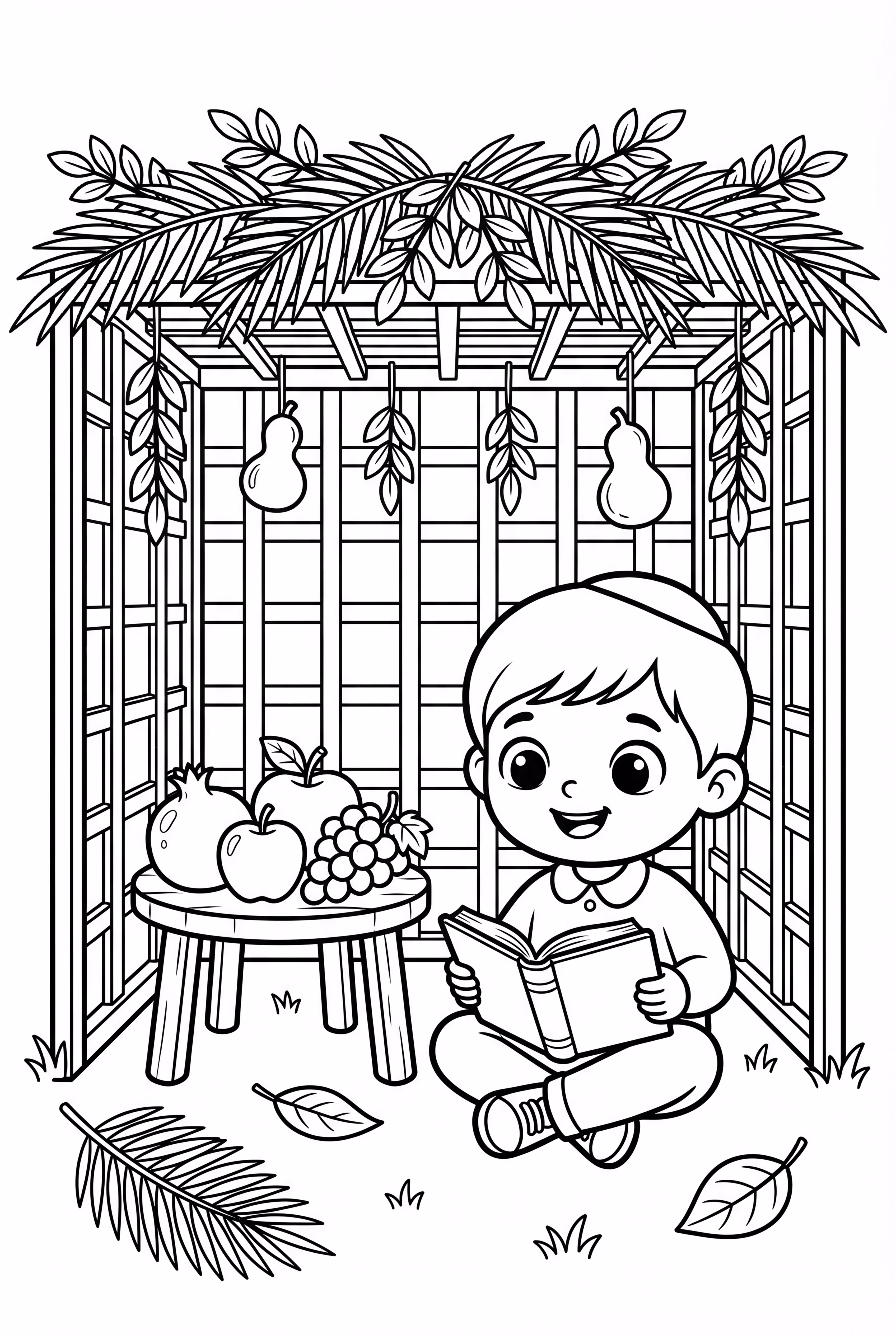 Reading A Book In The Sukkot Sukkah