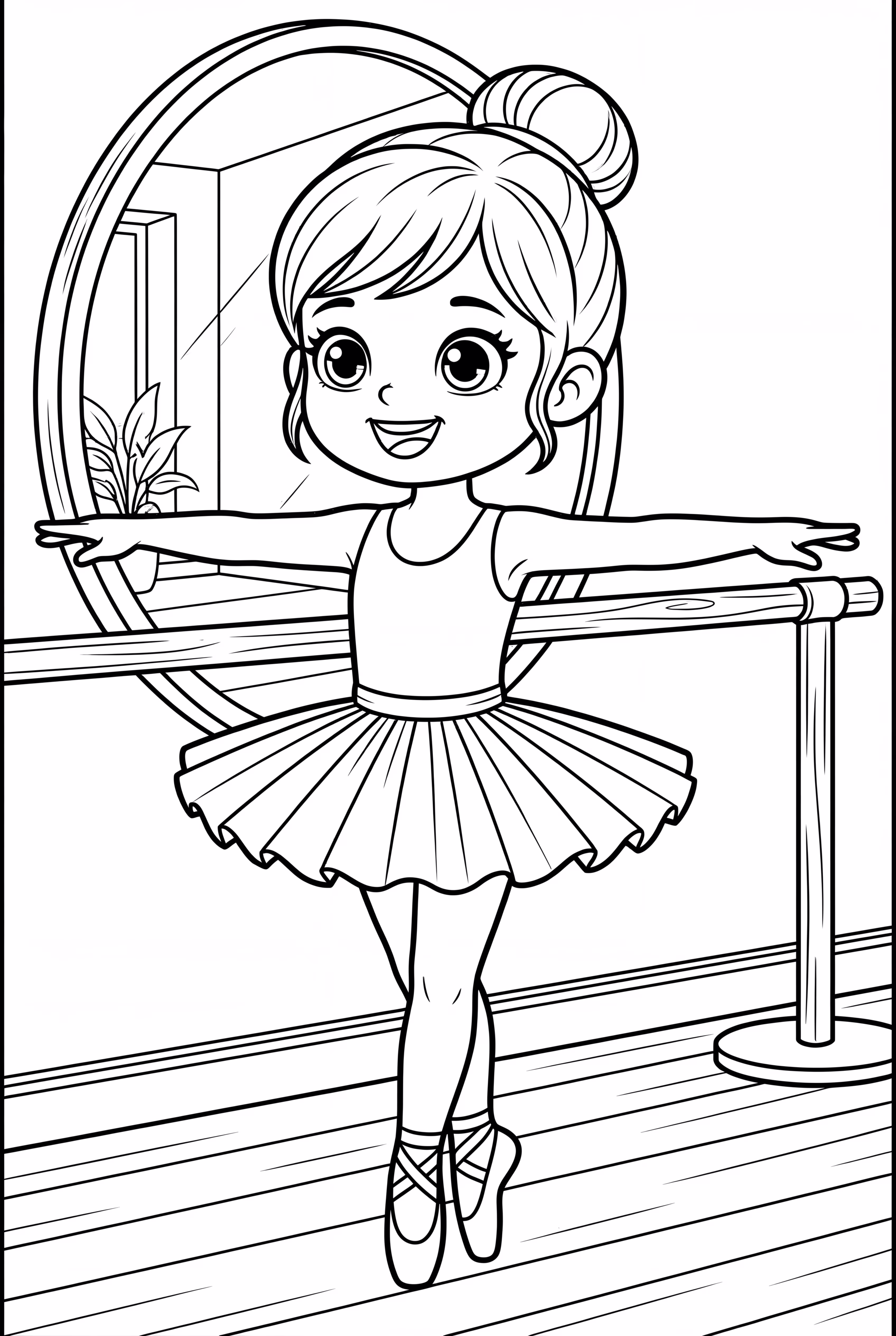 Realistic Ballerina Stretching Before a Performance