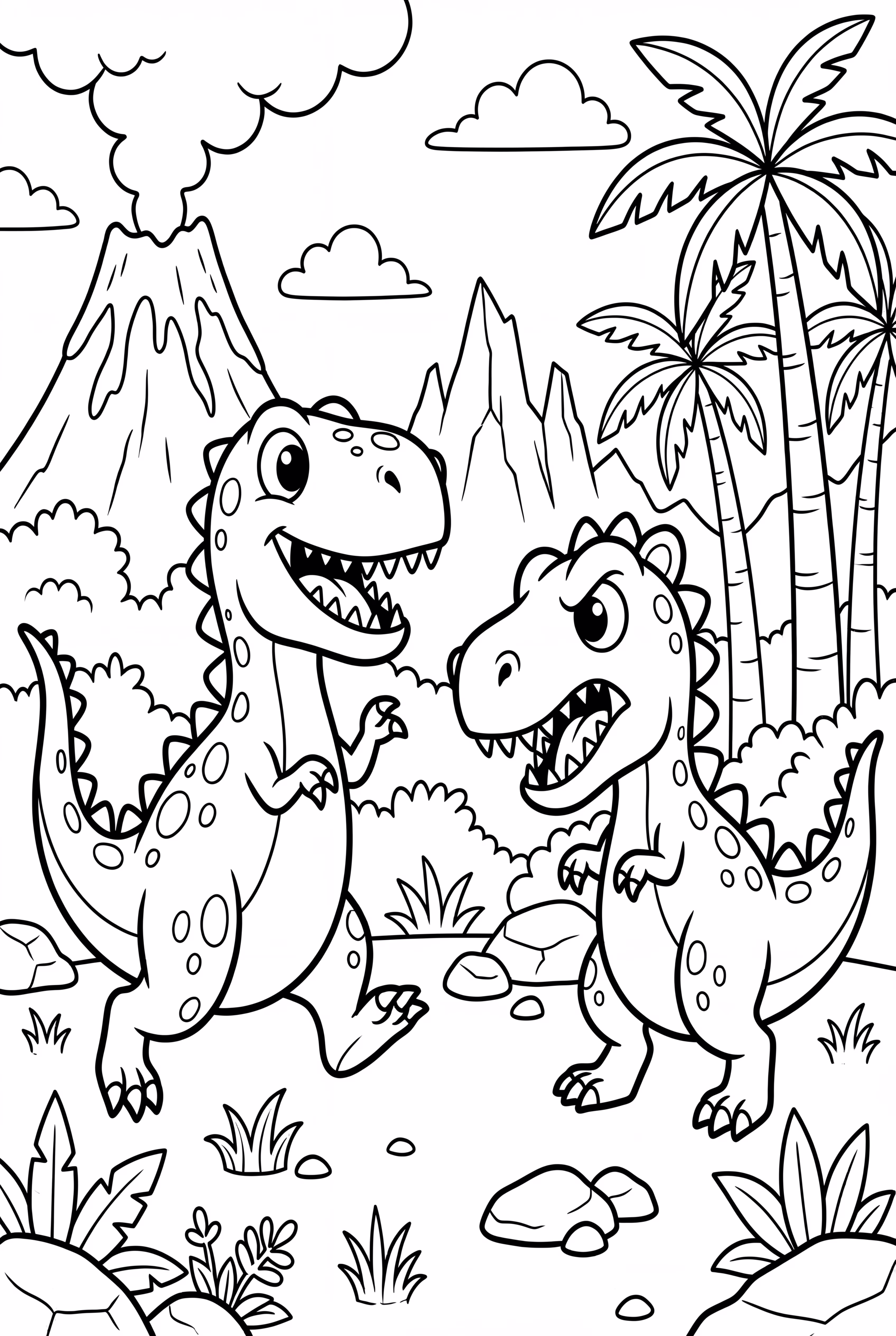 Realistic Dinosaur Battle