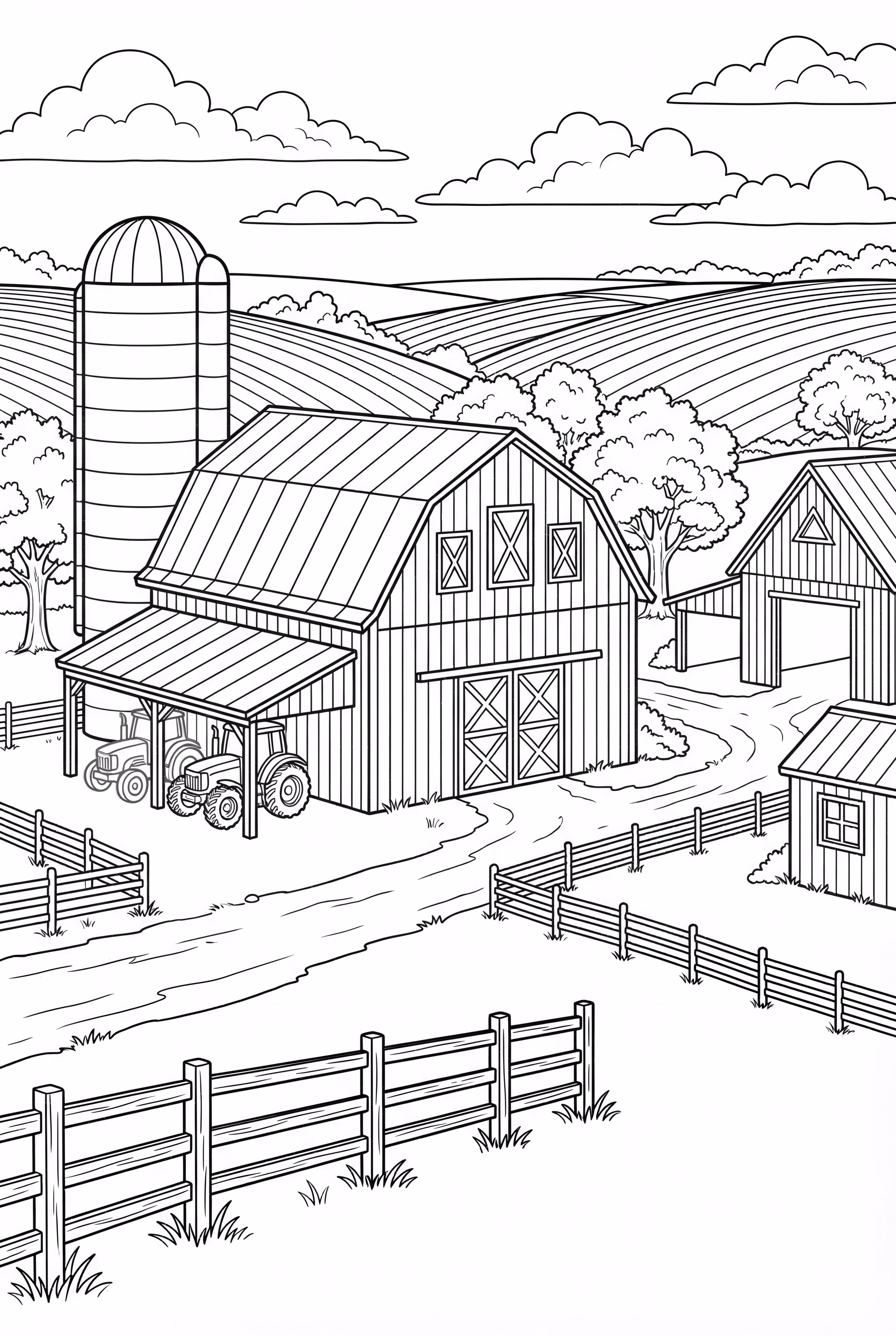 Ferme réaliste à la campagne