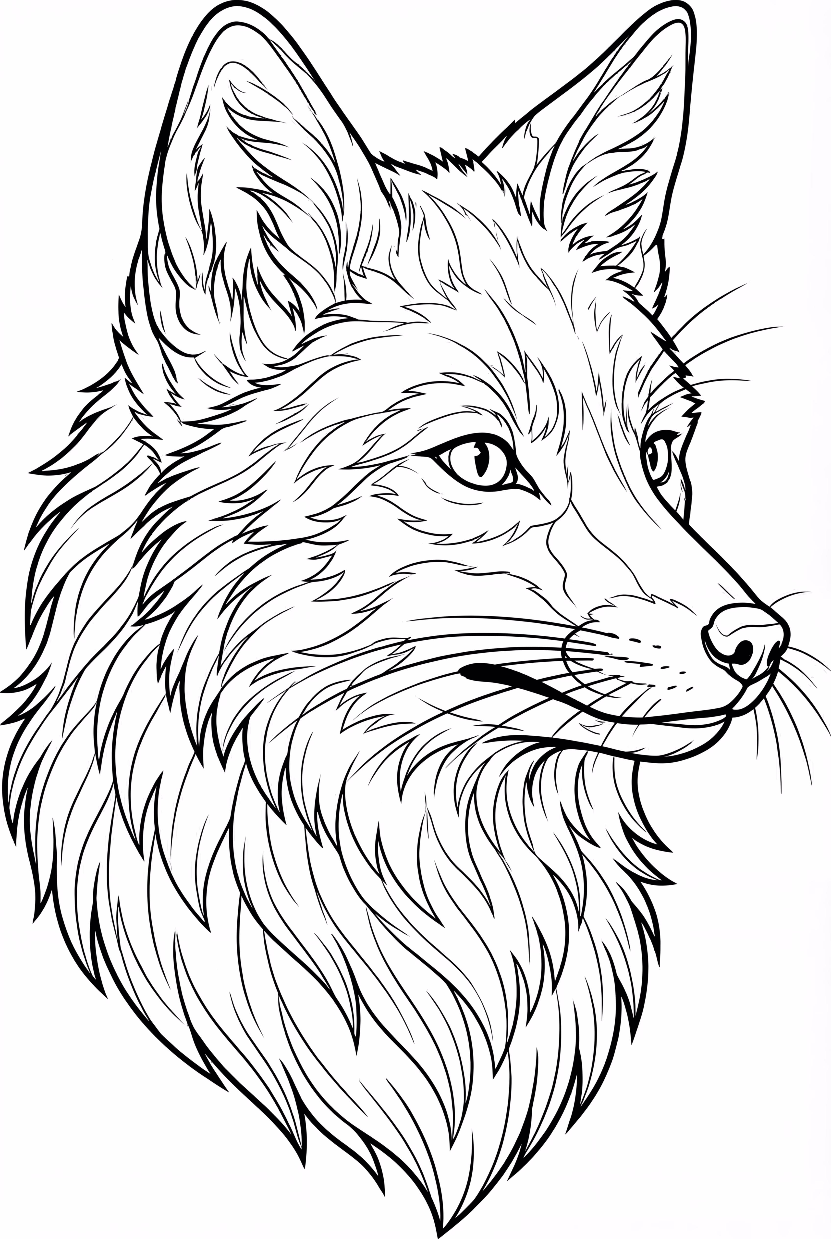 逼真的狐狸侧面轮廓